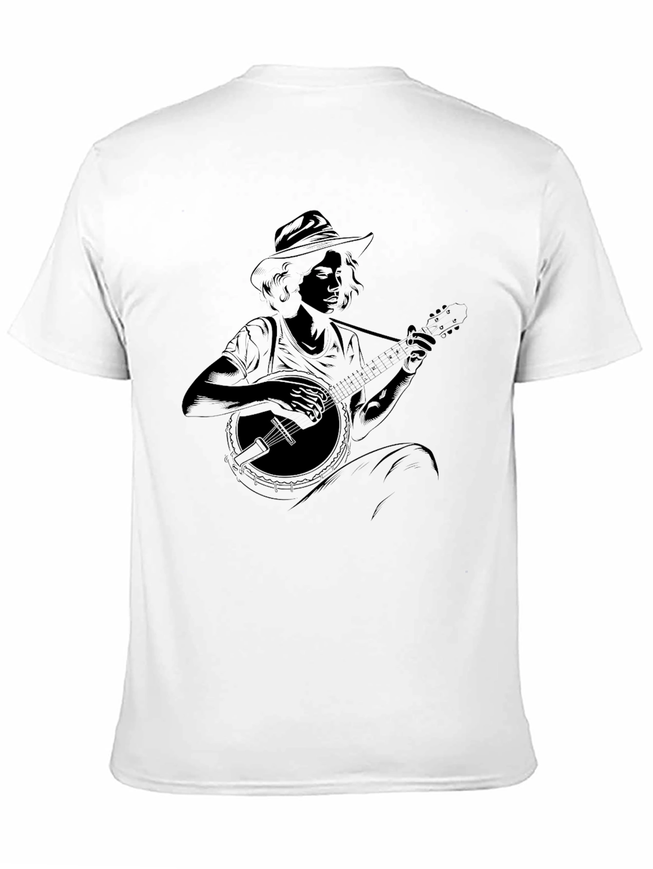 Black Banjo Player Graphic Black Tee - Unisex view 11