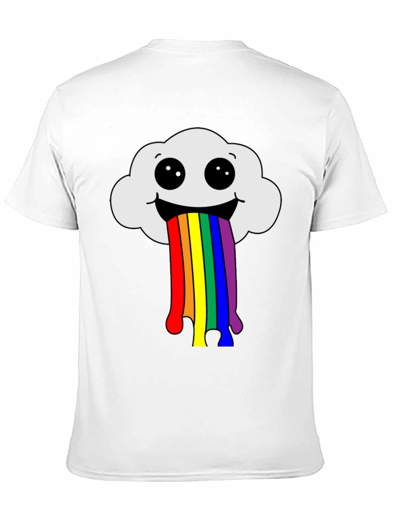 Black Rainbow Cloud T-Shirt - Fun Graphic Tee view 11