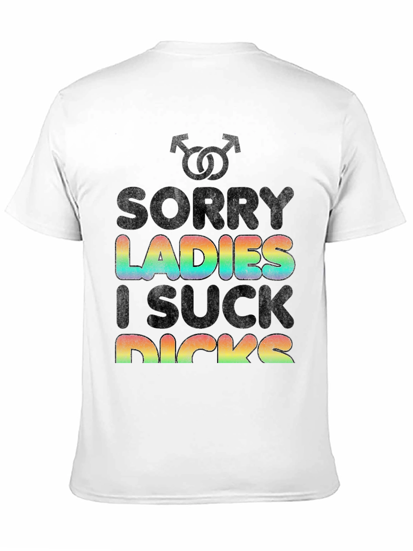 Black Sorry Ladies LGBT Pride Rainbow Graphic T-Shirt view 11