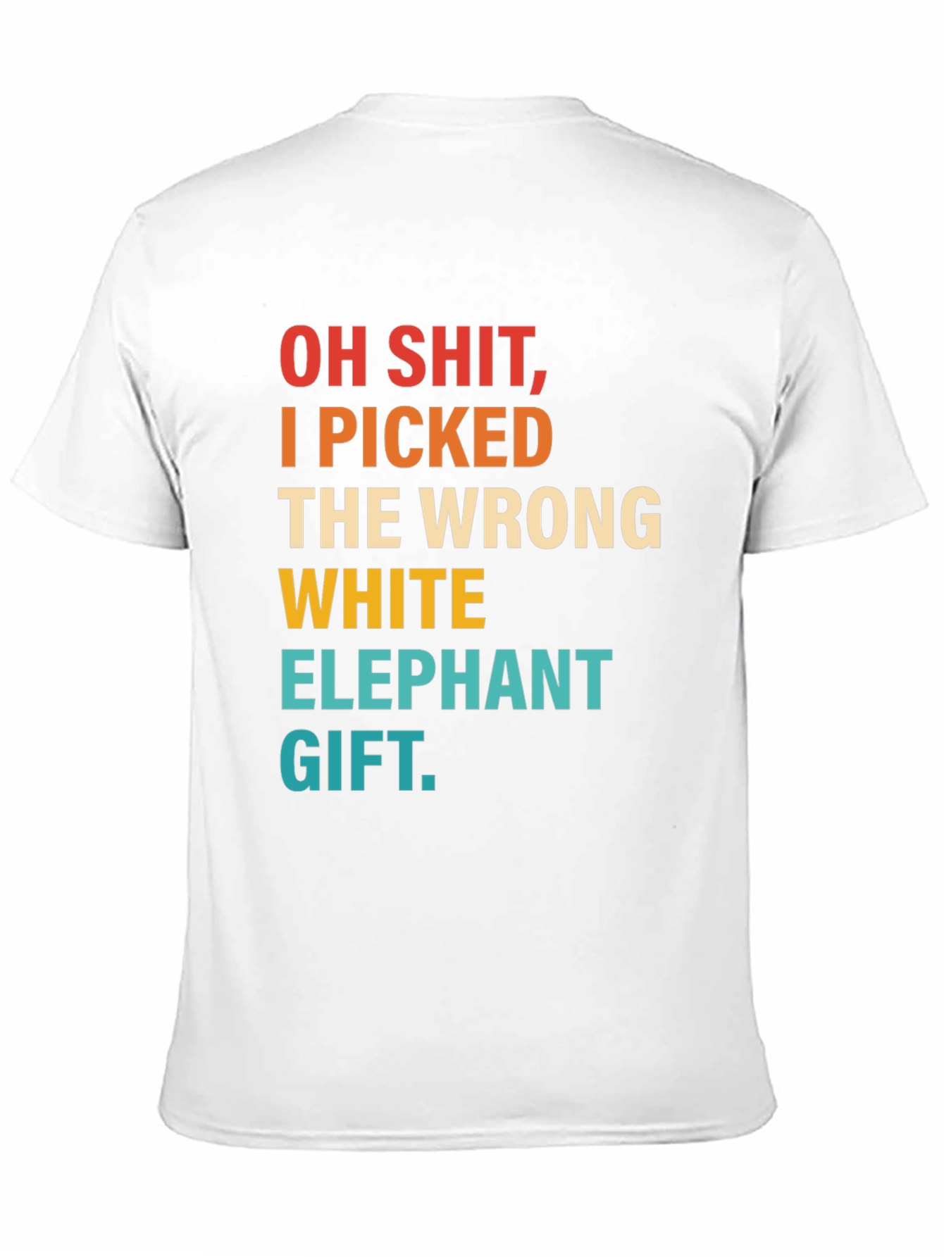 Black Funny "Wrong White Elephant" Novelty T-Shirt view 11