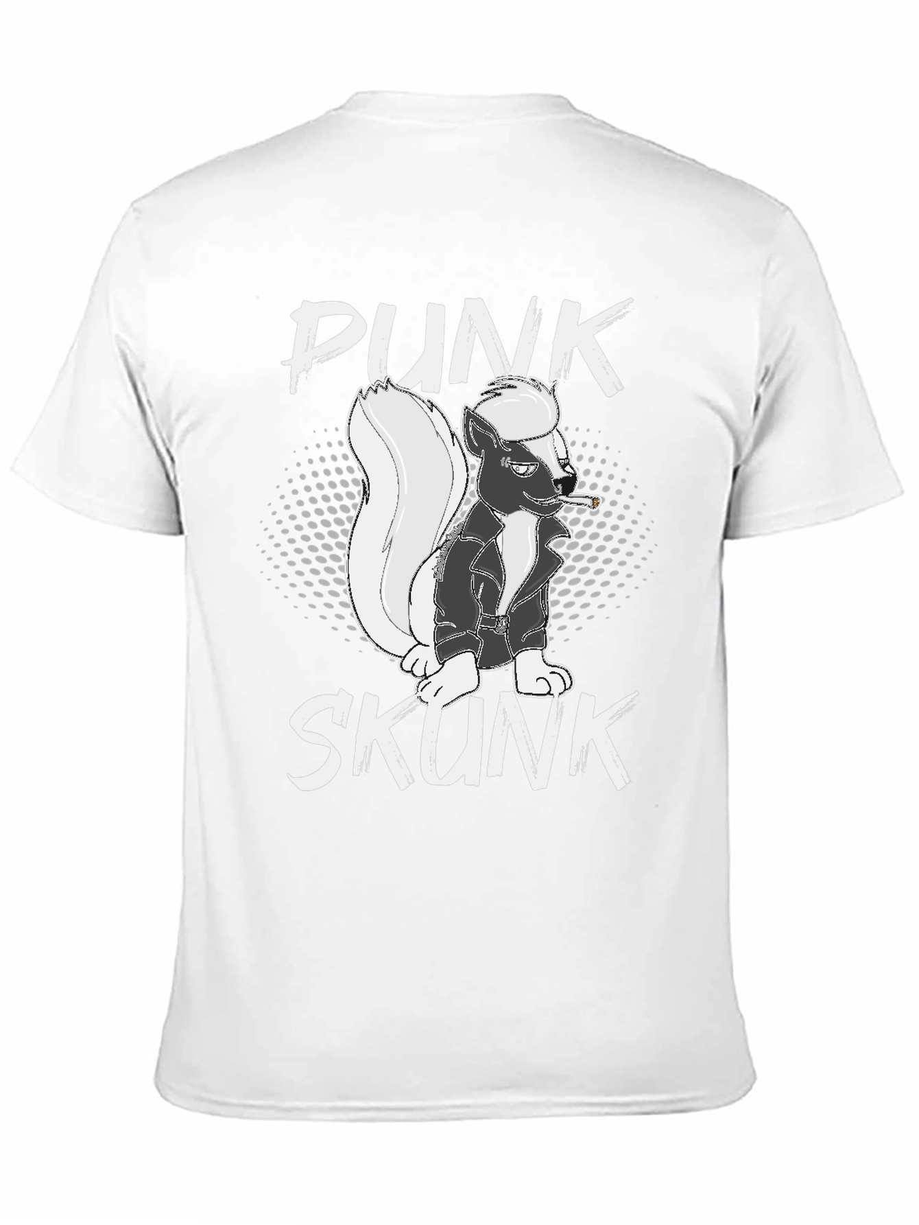Black Punk Skunk Graphic Tee - Black Cotton T-Shirt view 11