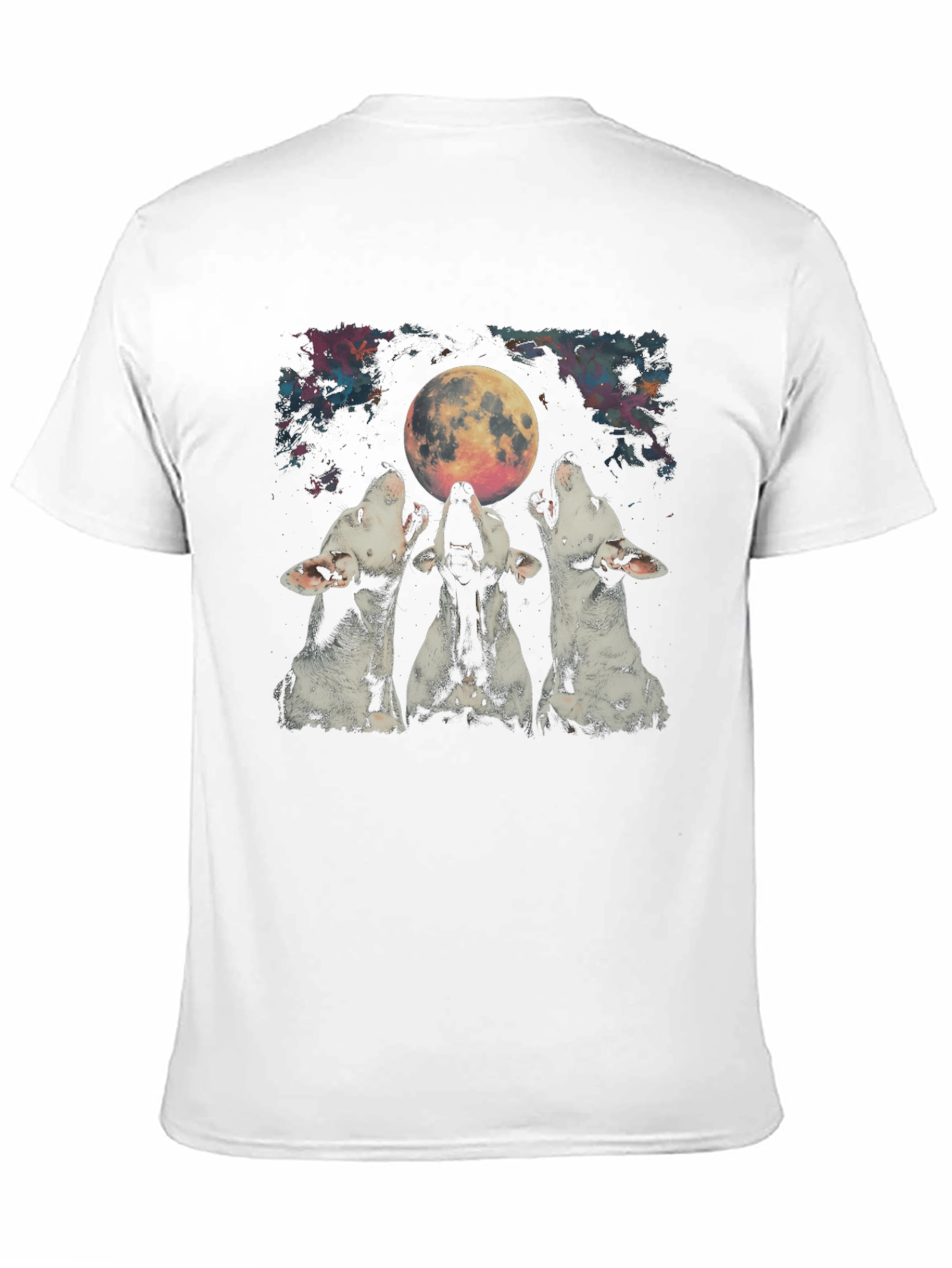 Black Men's Black Three Wolf Moon Graphic Tee view 11