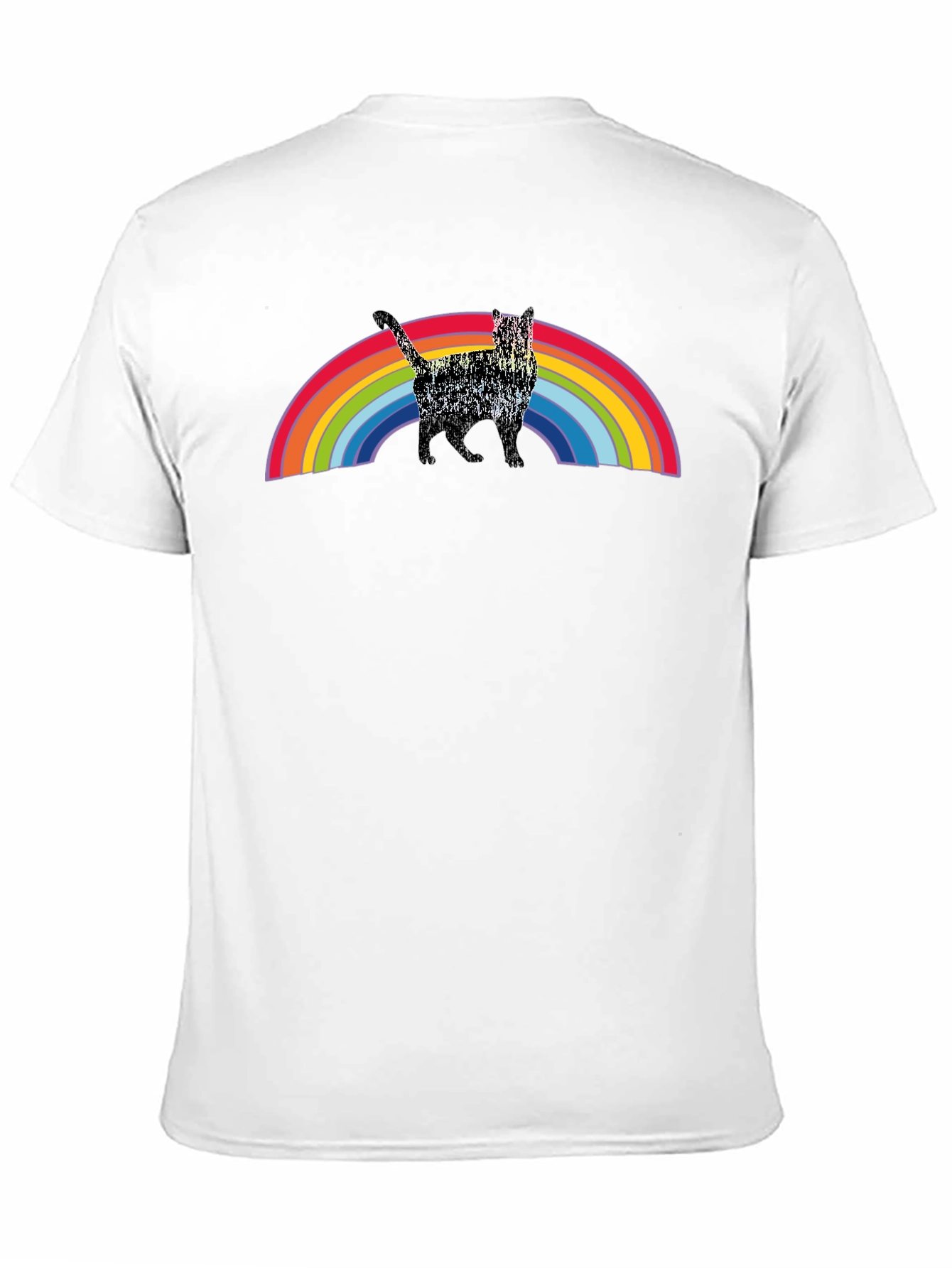 Black Rainbow Cat Graphic T-Shirt - Black view 11