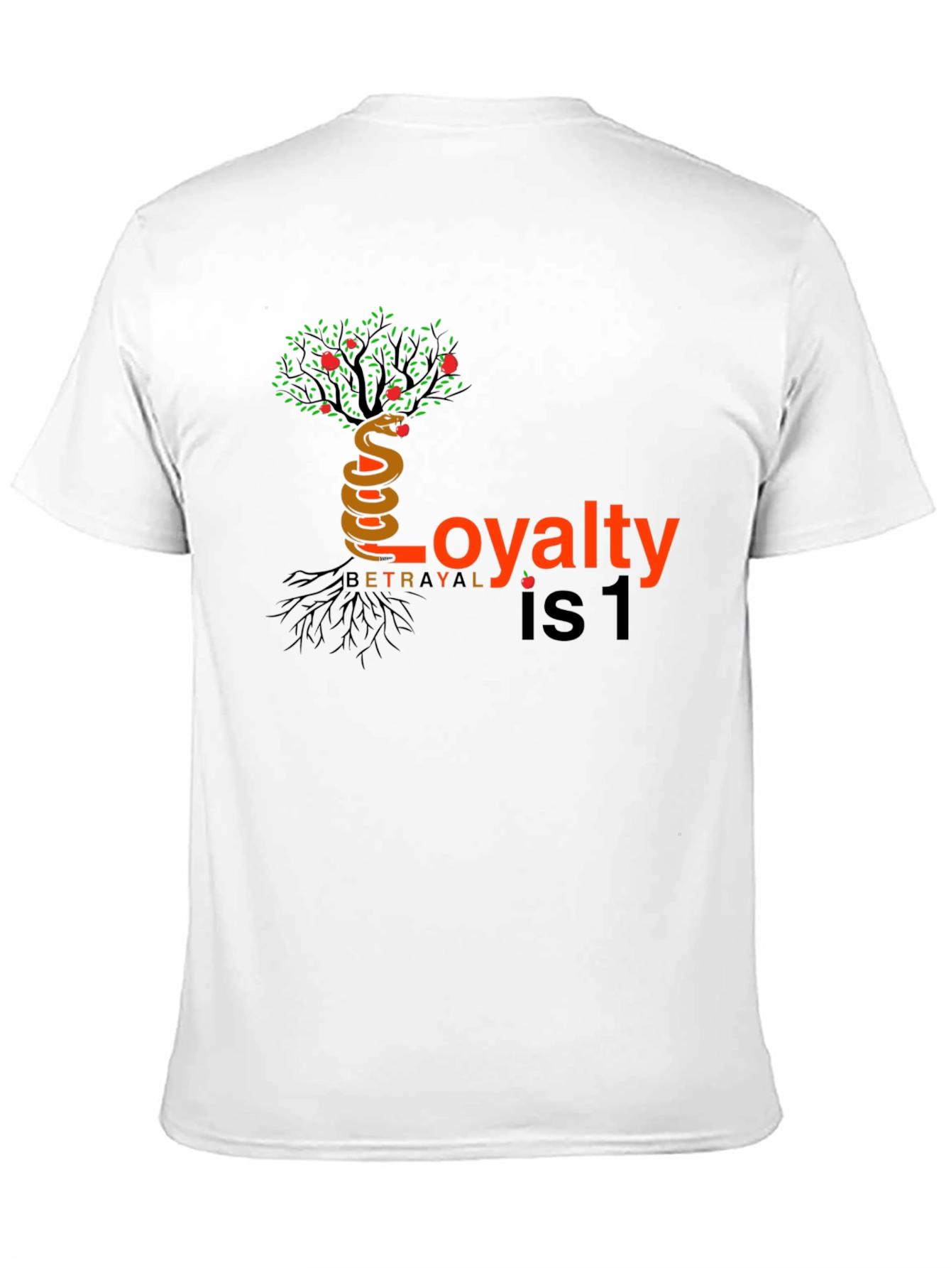 Black Loyalty vs. Betrayal Graphic Tee - Tree of Knowledge Design view 11