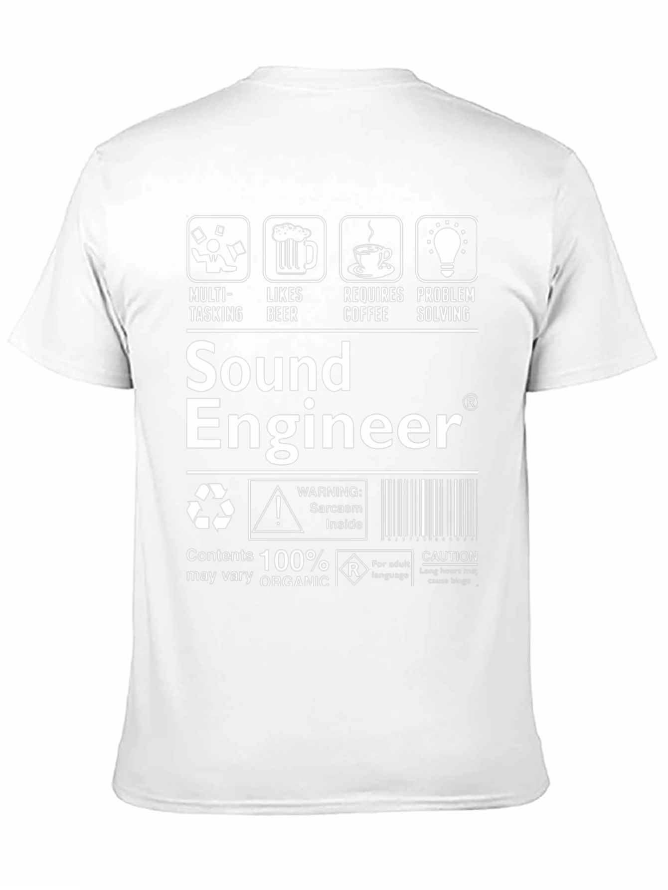 Black Sound Engineer Sarcasm Inside T-Shirt view 11