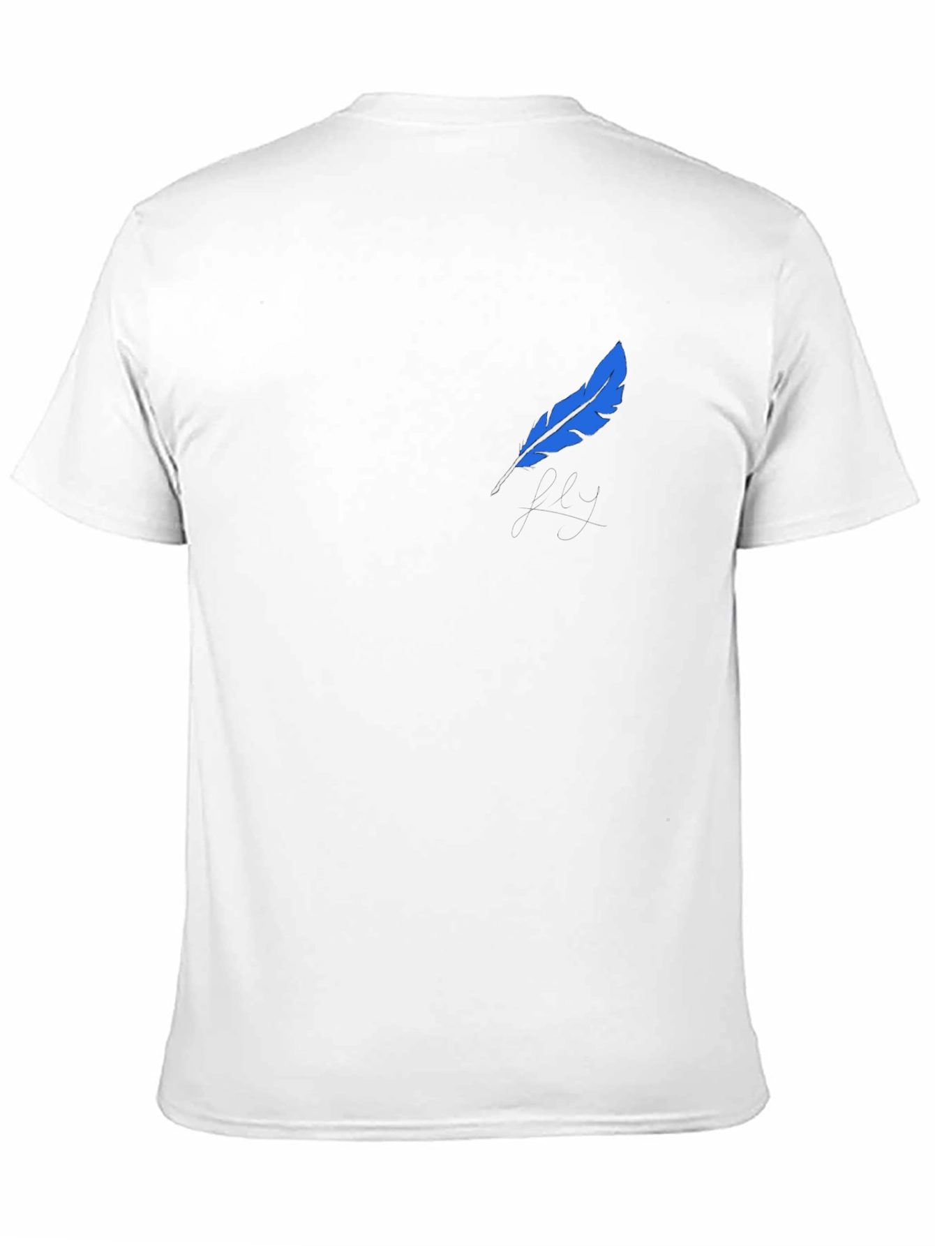 Black Black T-Shirt with Blue Feather Graphic view 11
