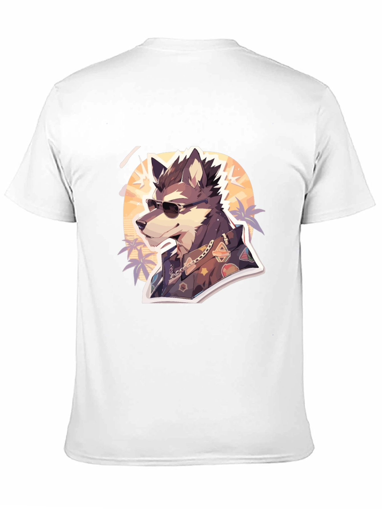 Black Cool Wolf Graphic Tee - Unique Animal Print view 11