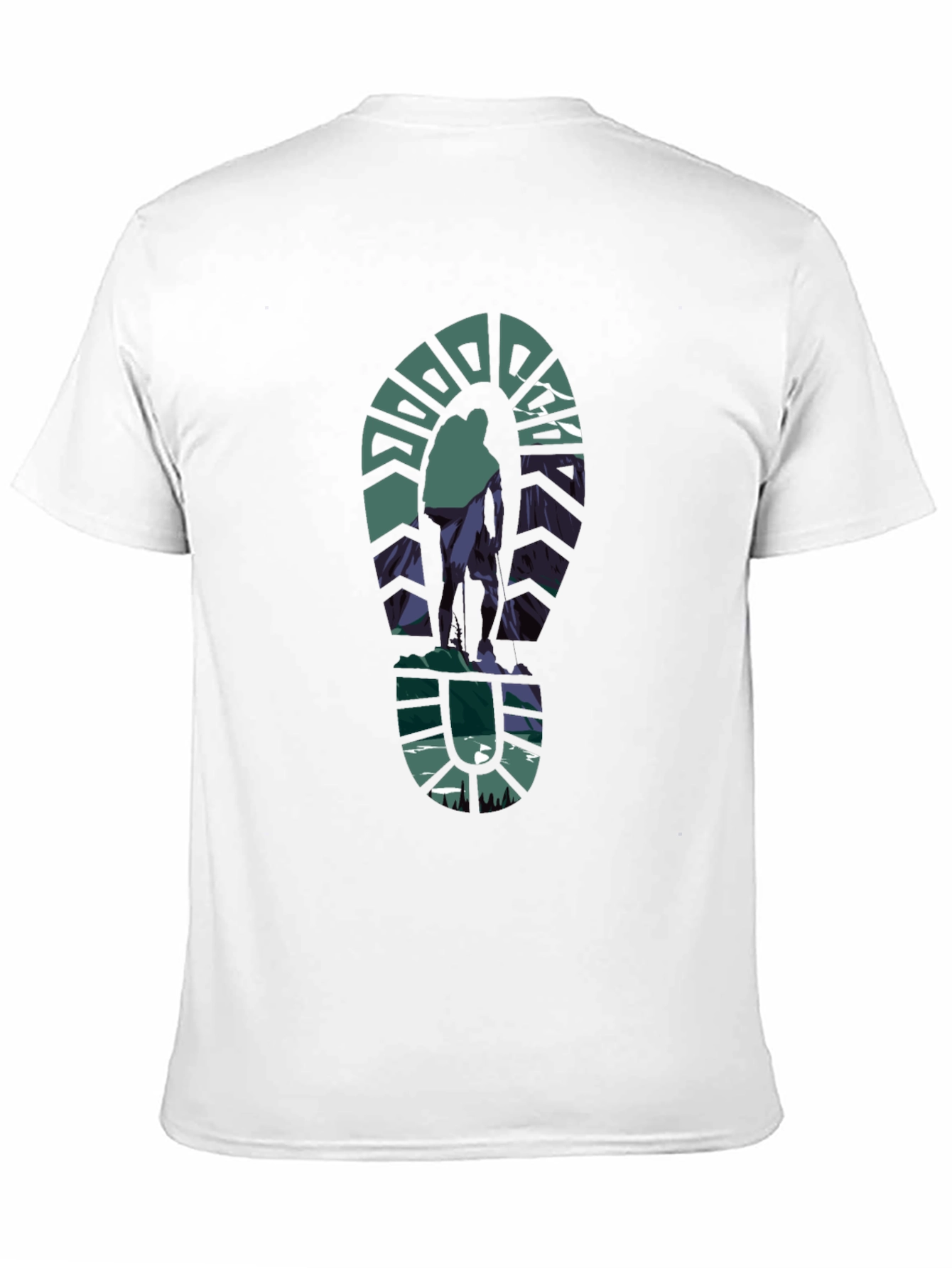 Black Hiking Trail T-Shirt - Mountain Footprint Design view 11