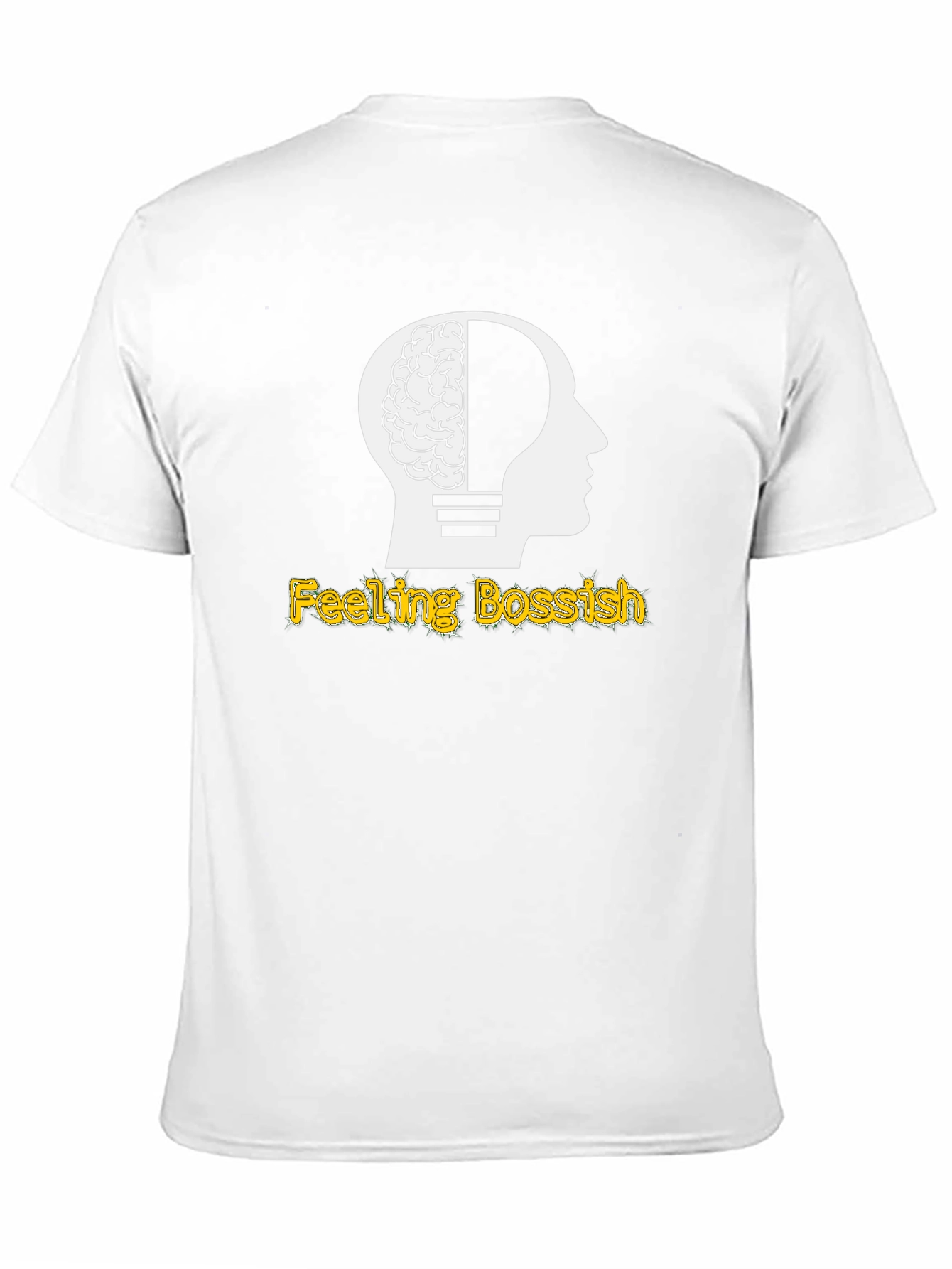 Black Feeling Bossish Brain Lightbulb Black T-Shirt view 11