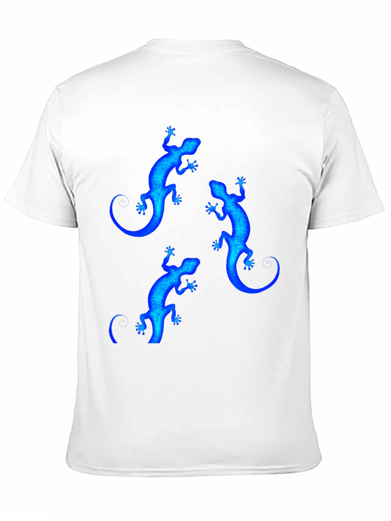 Black Blue Lizard Print Black T-Shirt view 11