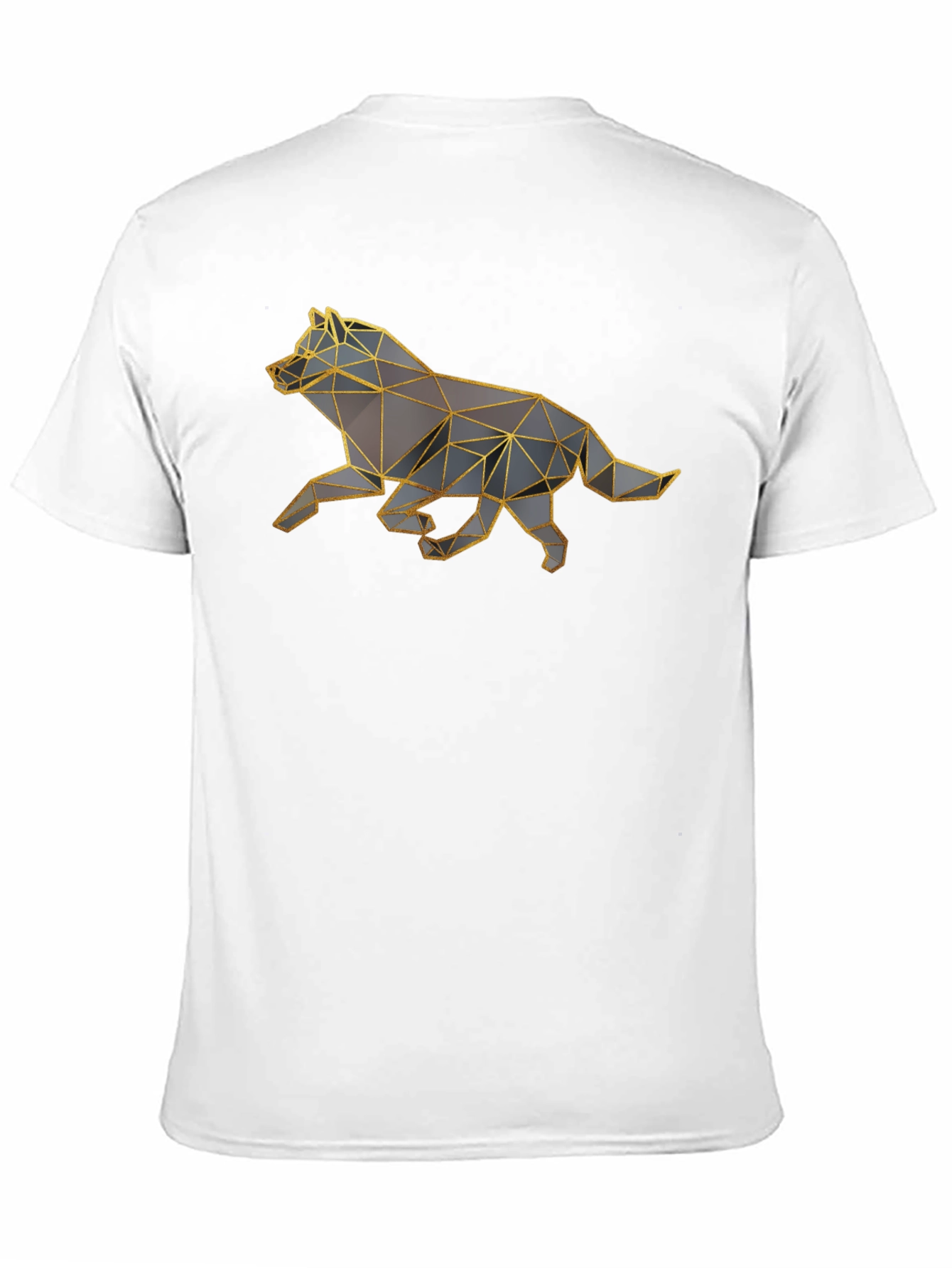 Black Geometric Wolf Graphic Tee - Black view 11