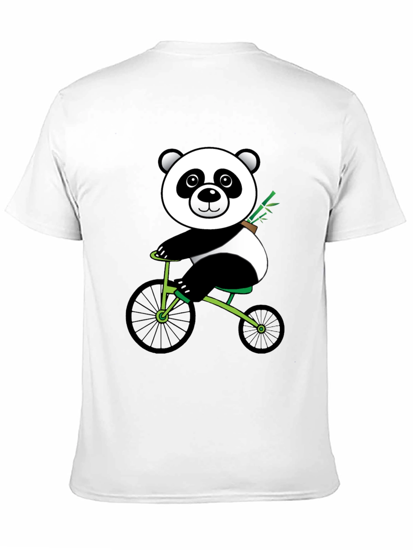Black Panda on Bike Graphic Tee - Black Cotton T-Shirt view 11