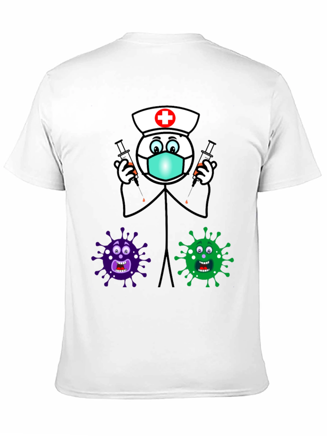 Black Funny Vaccine T-Shirt - Nurse vs. Virus view 11