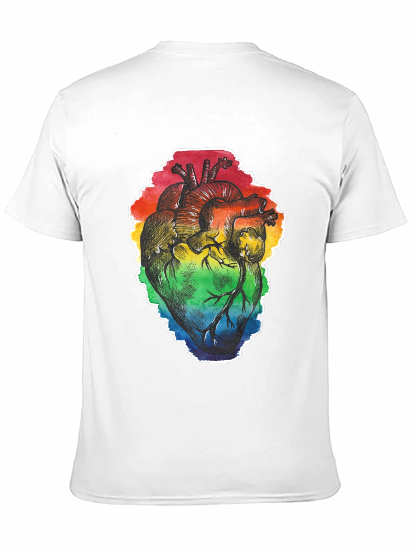 Black Rainbow Heart Print Black T-Shirt view 11