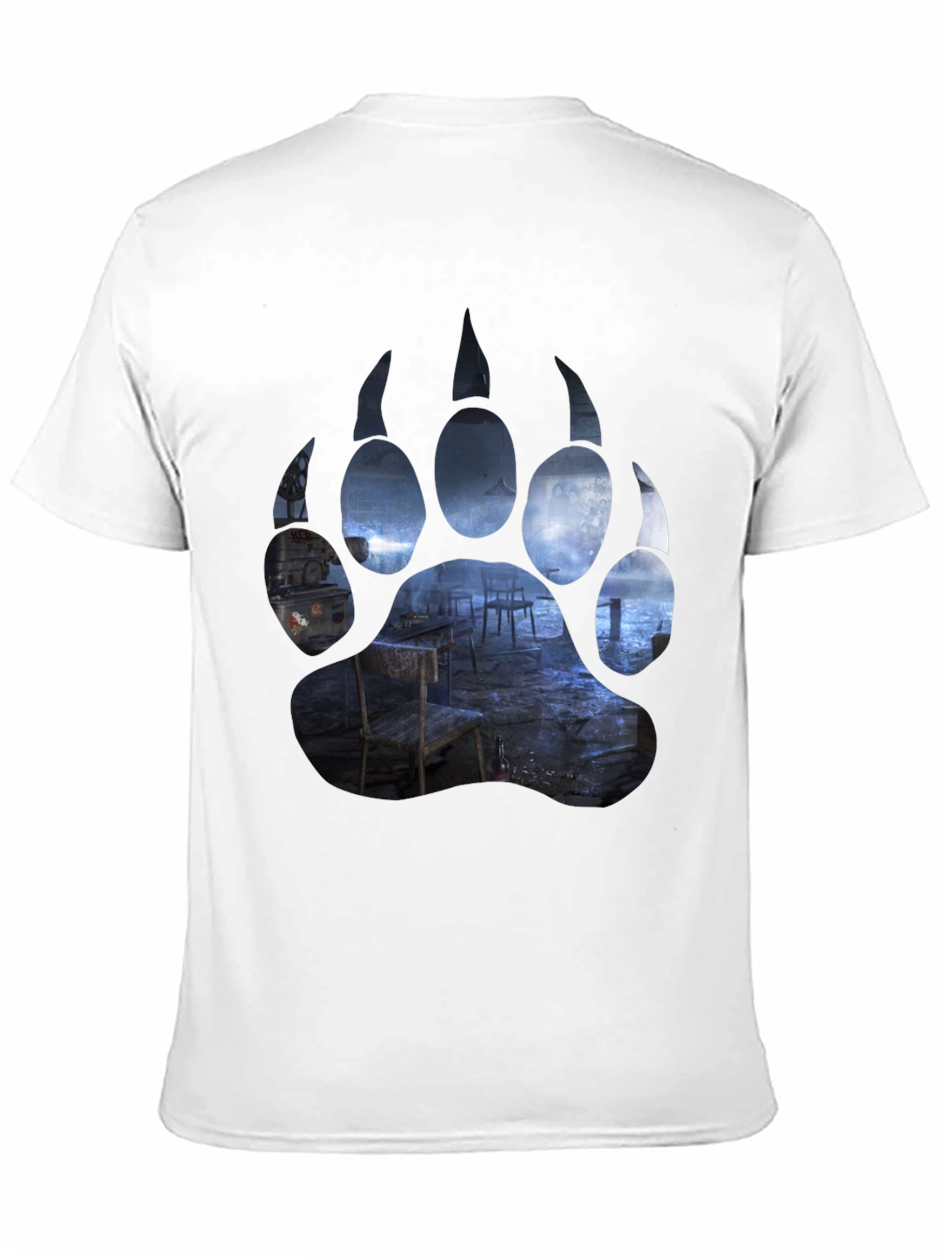 Black Bear Paw Print Graphic T-Shirt - Black view 11