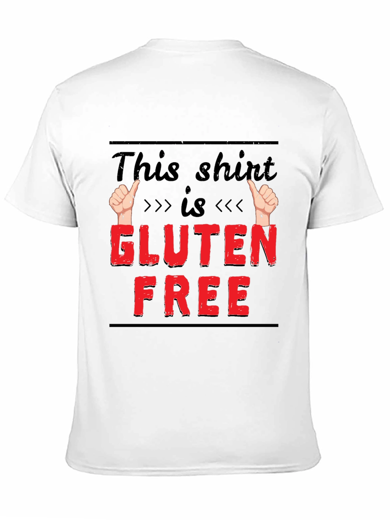 Black Gluten Free Funny T-Shirt, Novelty Tee for Foodies view 11