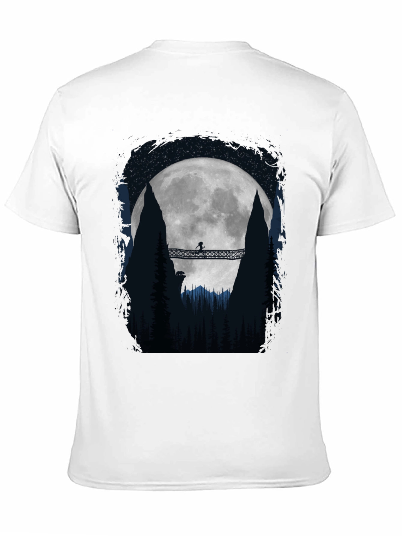 Black Moonlit Bridge Graphic Tee - Adventure Awaits! view 11