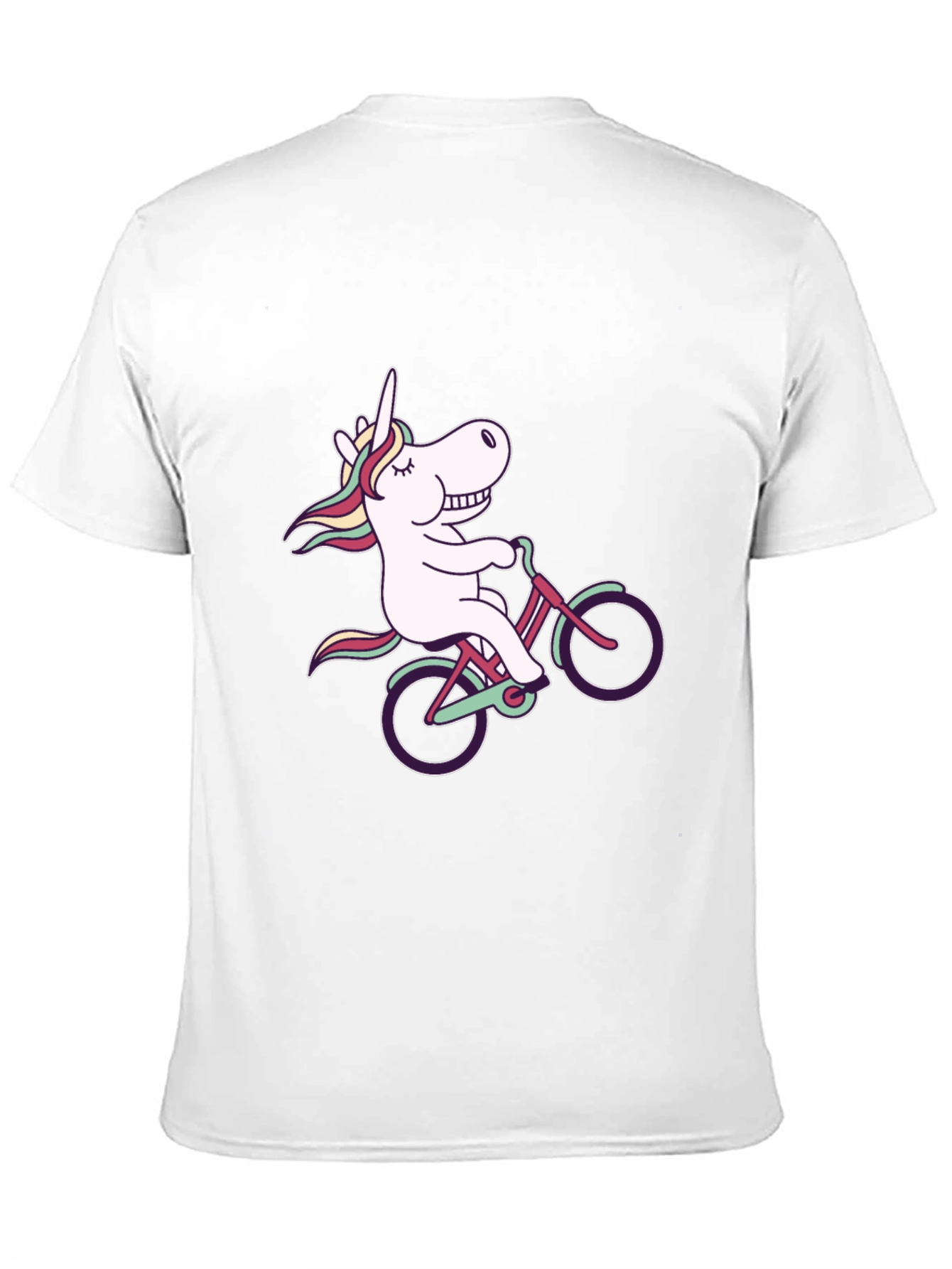 Black Unicorn on Bike Black T-Shirt - Fun Graphic Tee view 11