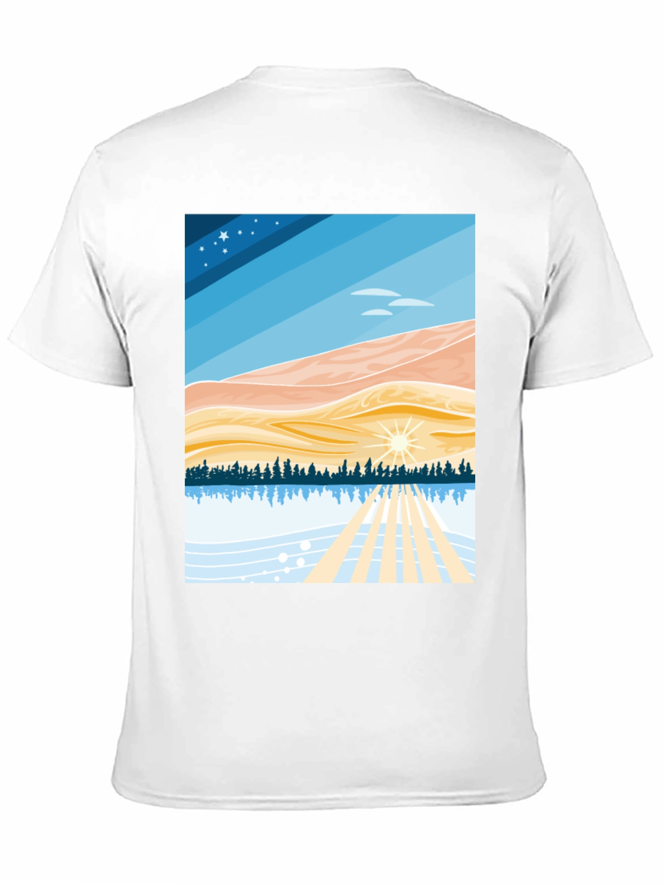 Black Scenic Landscape Graphic Tee - Soft Cotton Blend view 11