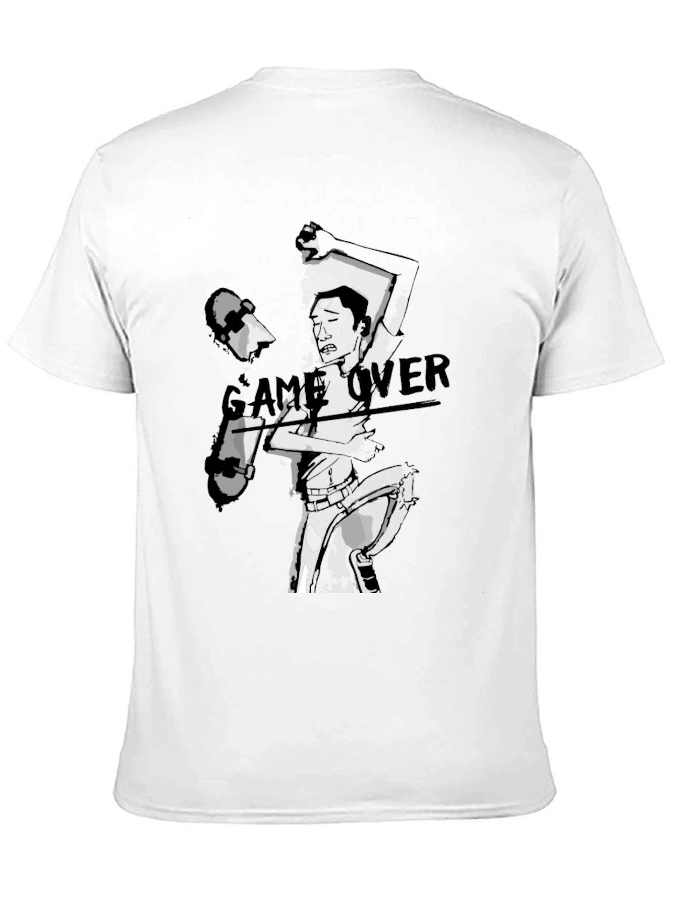 Black Game Over Graphic Print Black T-Shirt view 11