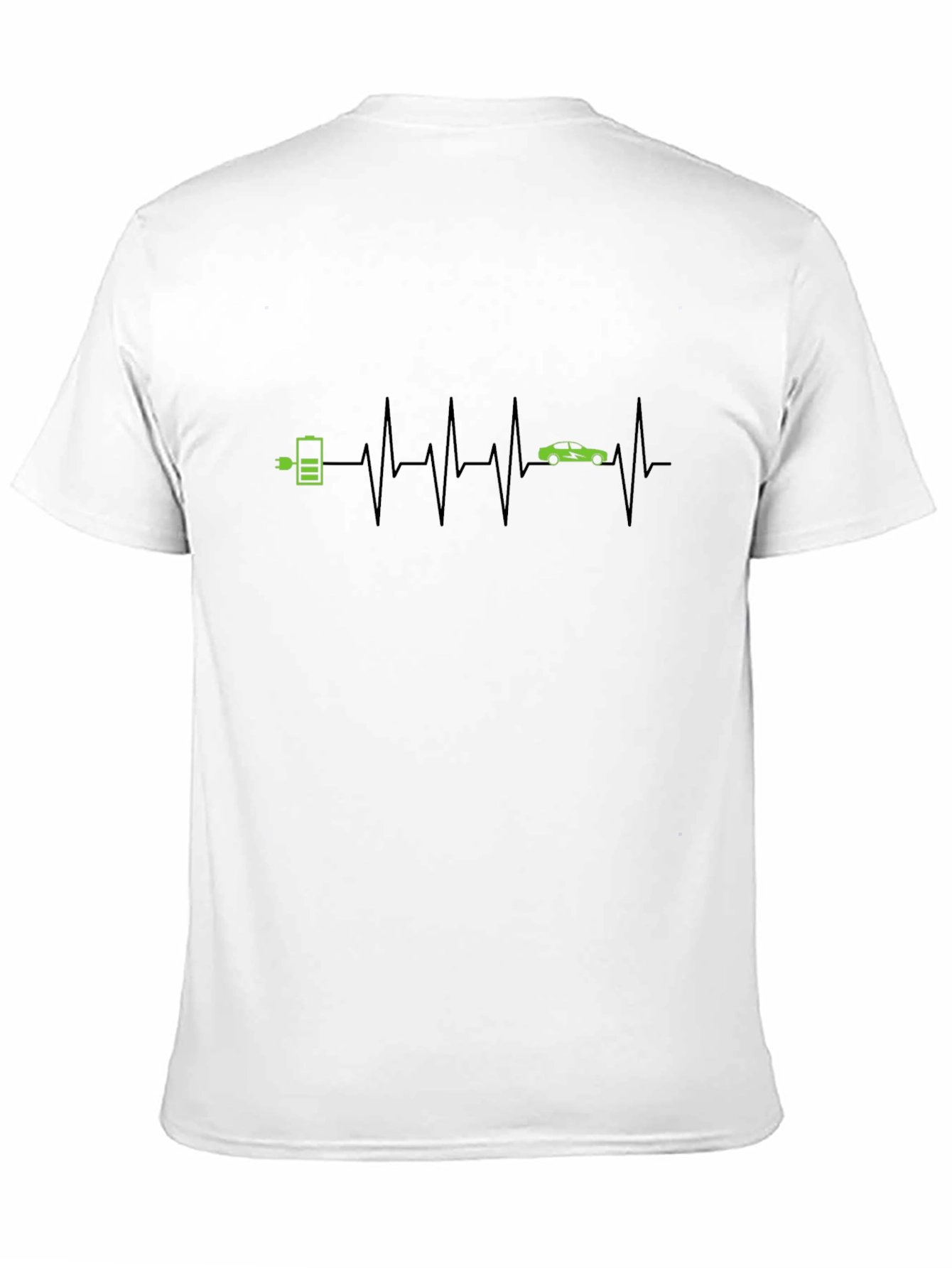 Black Electric Car Heartbeat T-Shirt view 11
