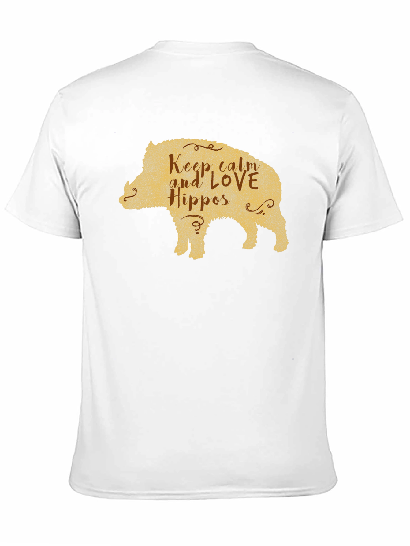 Black Keep Calm Love Hippos Pig T-Shirt view 11