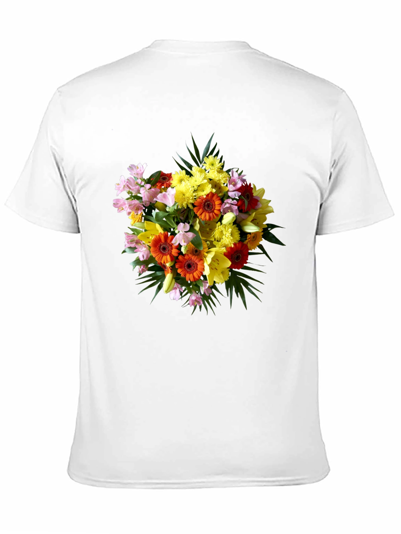 Black Floral Bouquet Graphic Print Black T-Shirt view 11