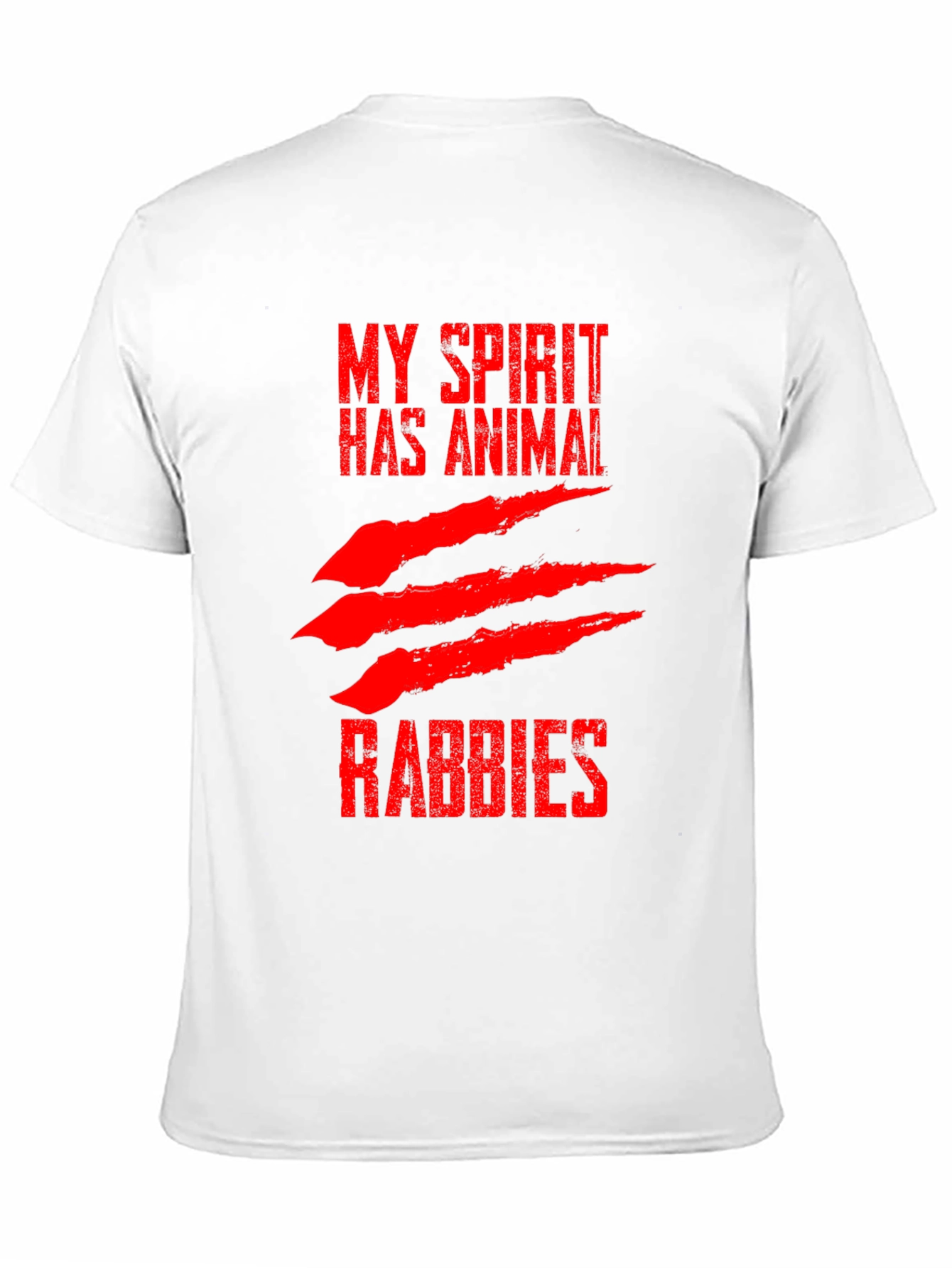 Black My Spirit Has Animal Rabbies Graphic T-Shirt view 11