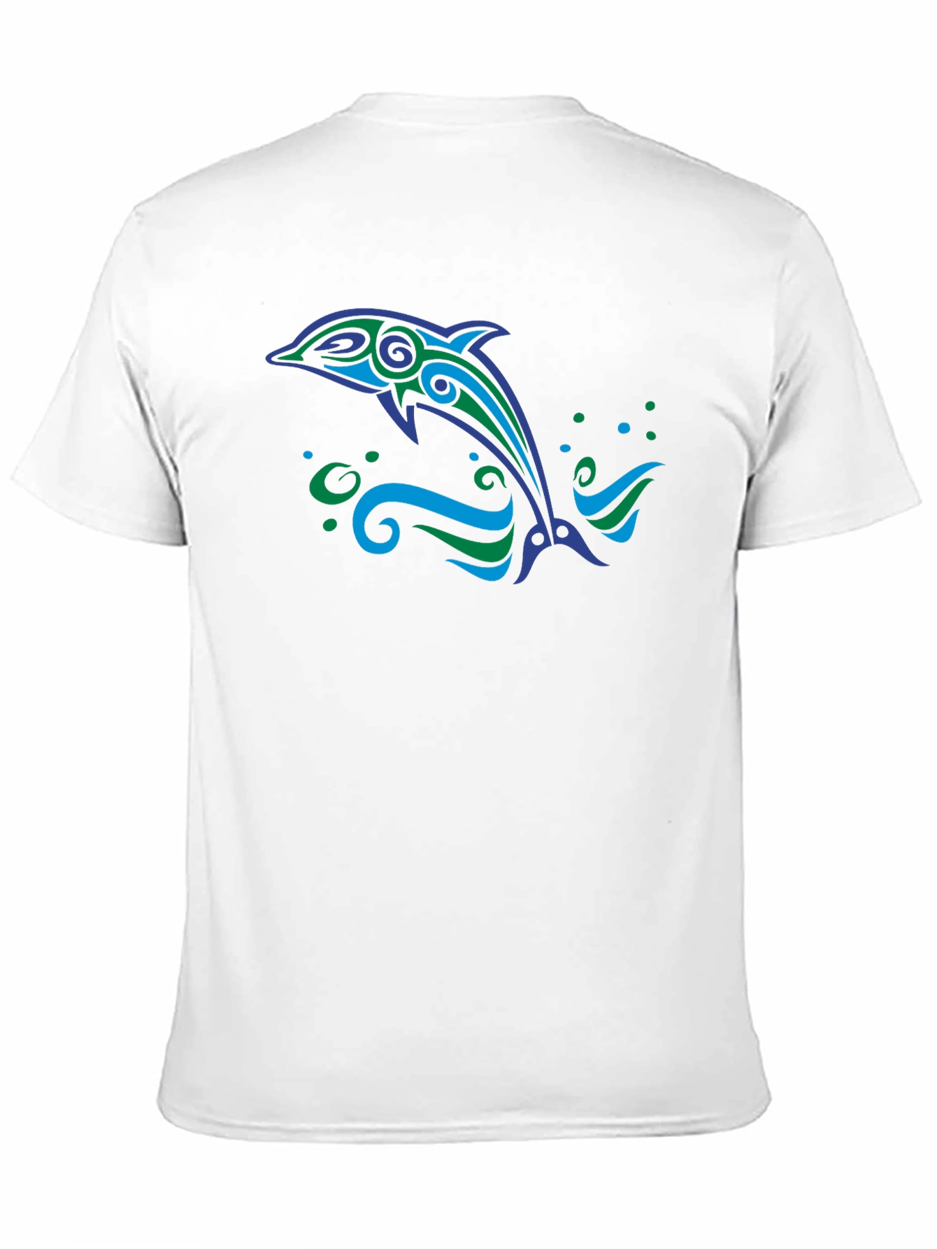 Black Tribal Dolphin Graphic Tee - Black Cotton Blend view 11