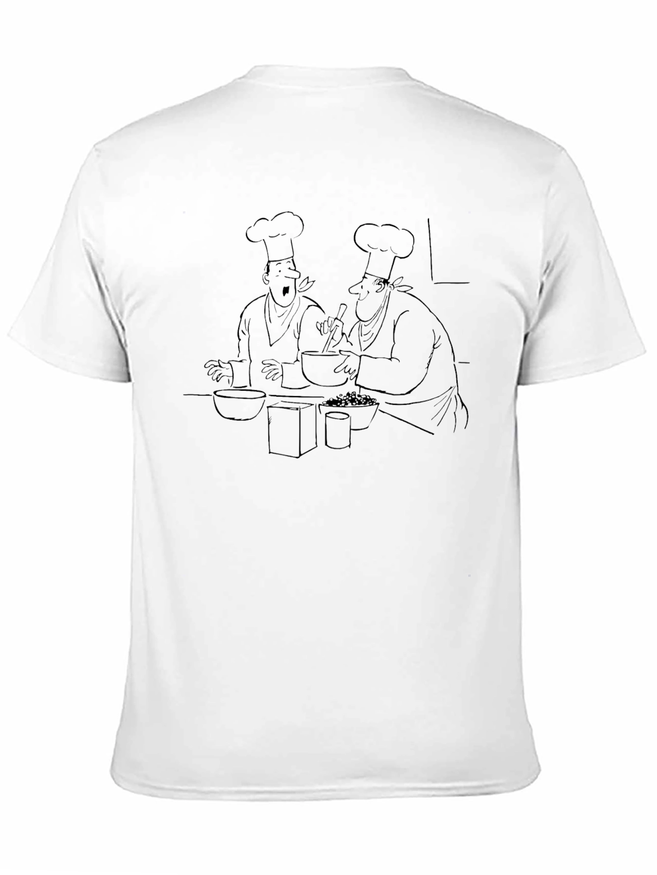 Black Chef Cartoon T-Shirt - Black Cotton Tee view 11