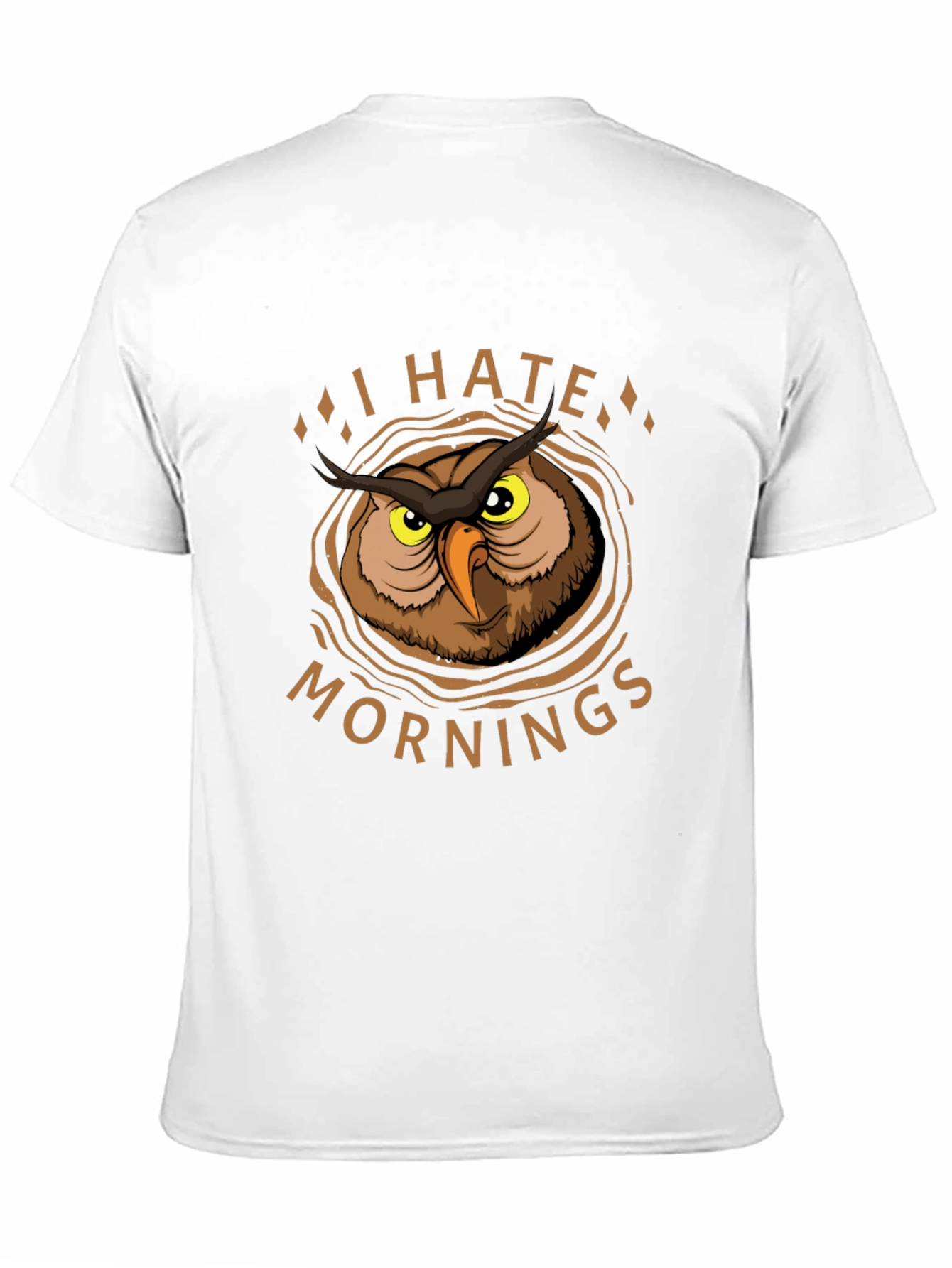 Black I Hate Mornings Owl Graphic T-Shirt view 11