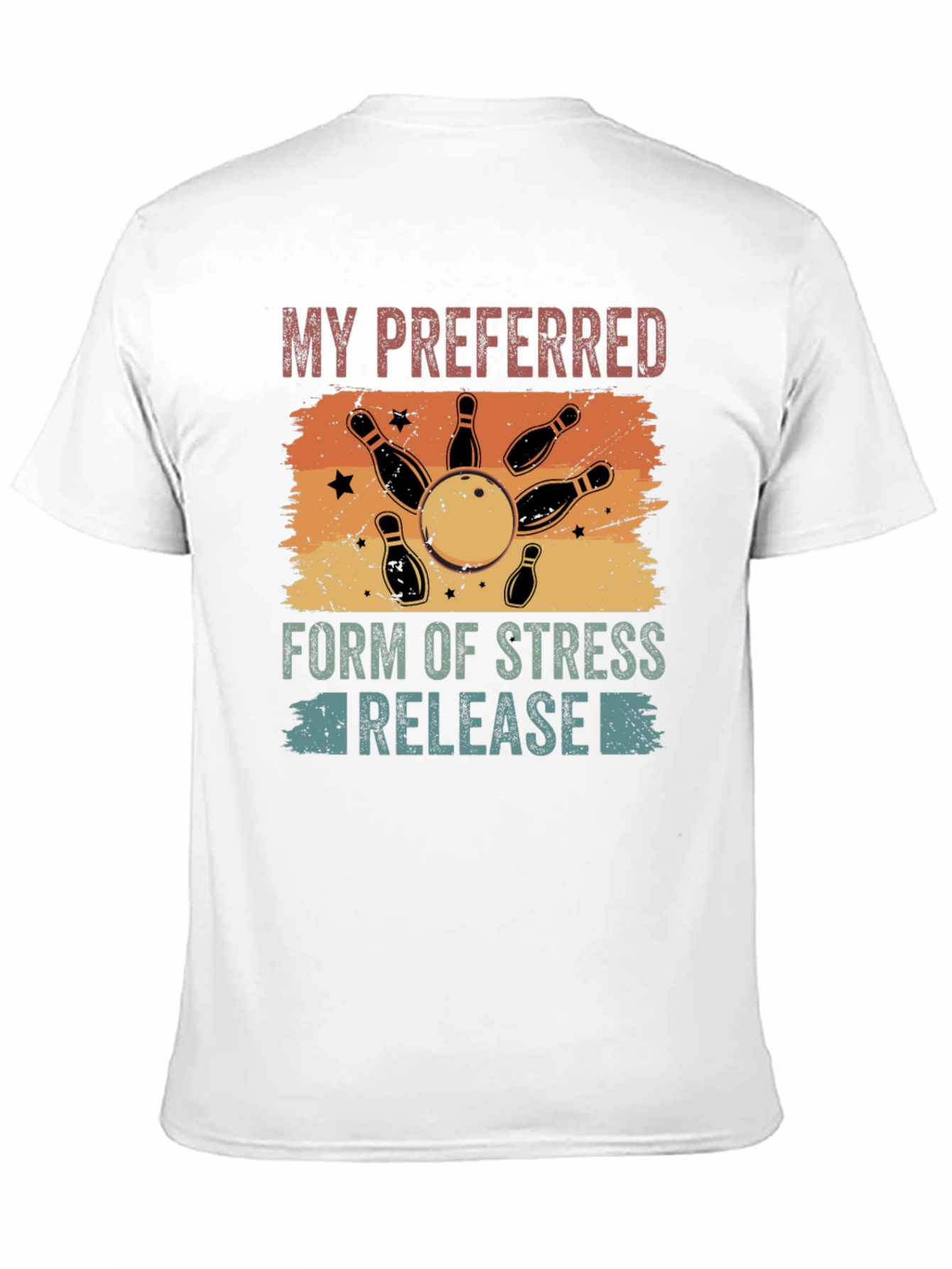 Black Bowling Stress Relief Graphic Tee view 11