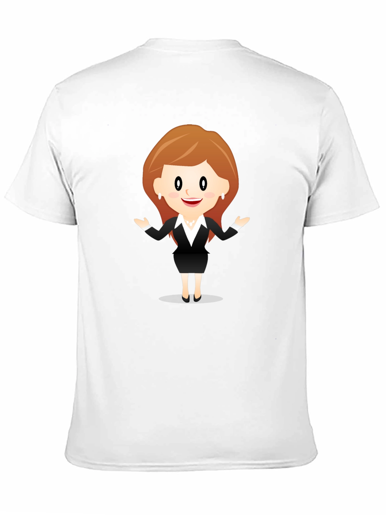 Black Cartoon Businesswoman Black T-Shirt view 11