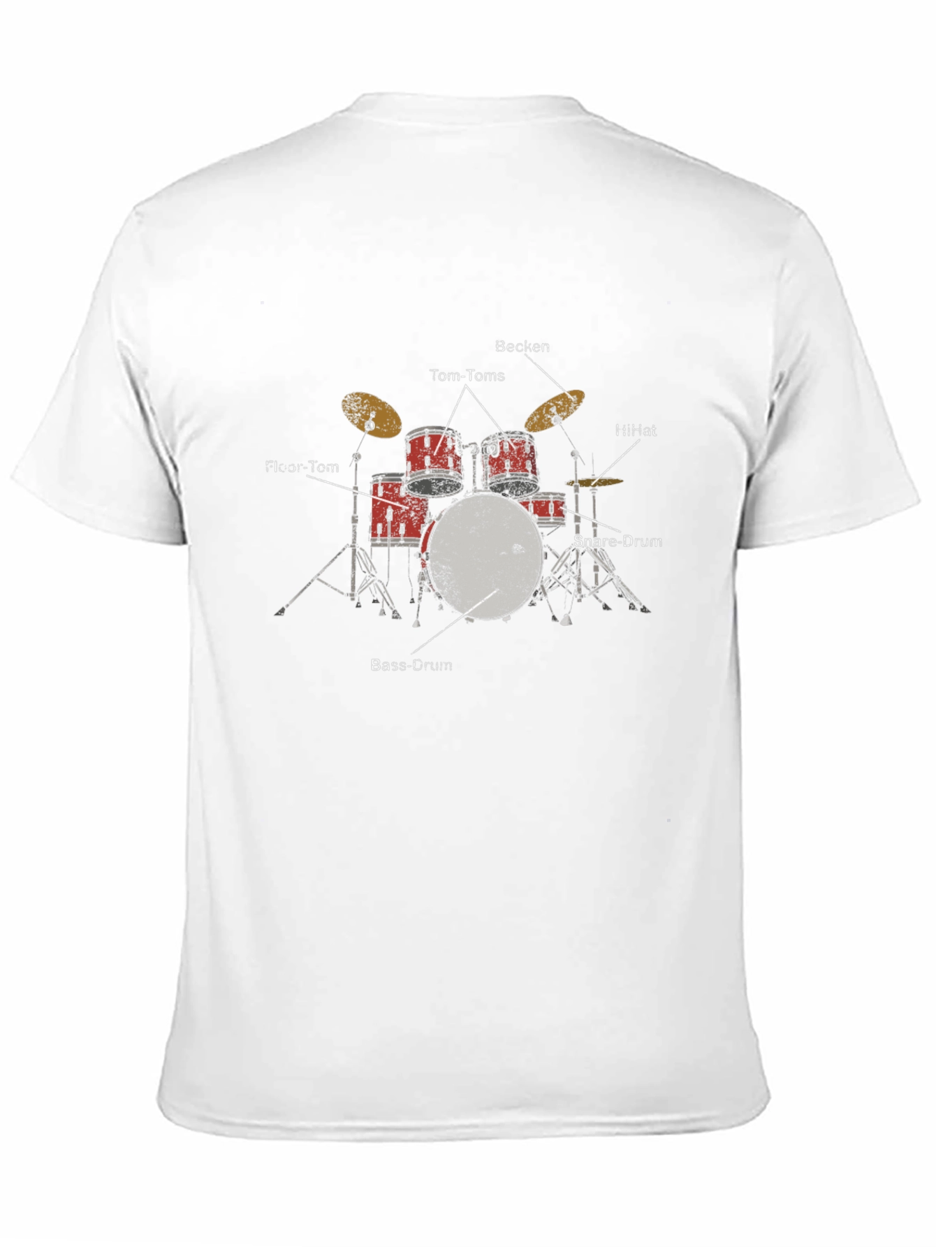 Black Drum Kit Diagram T-Shirt view 11