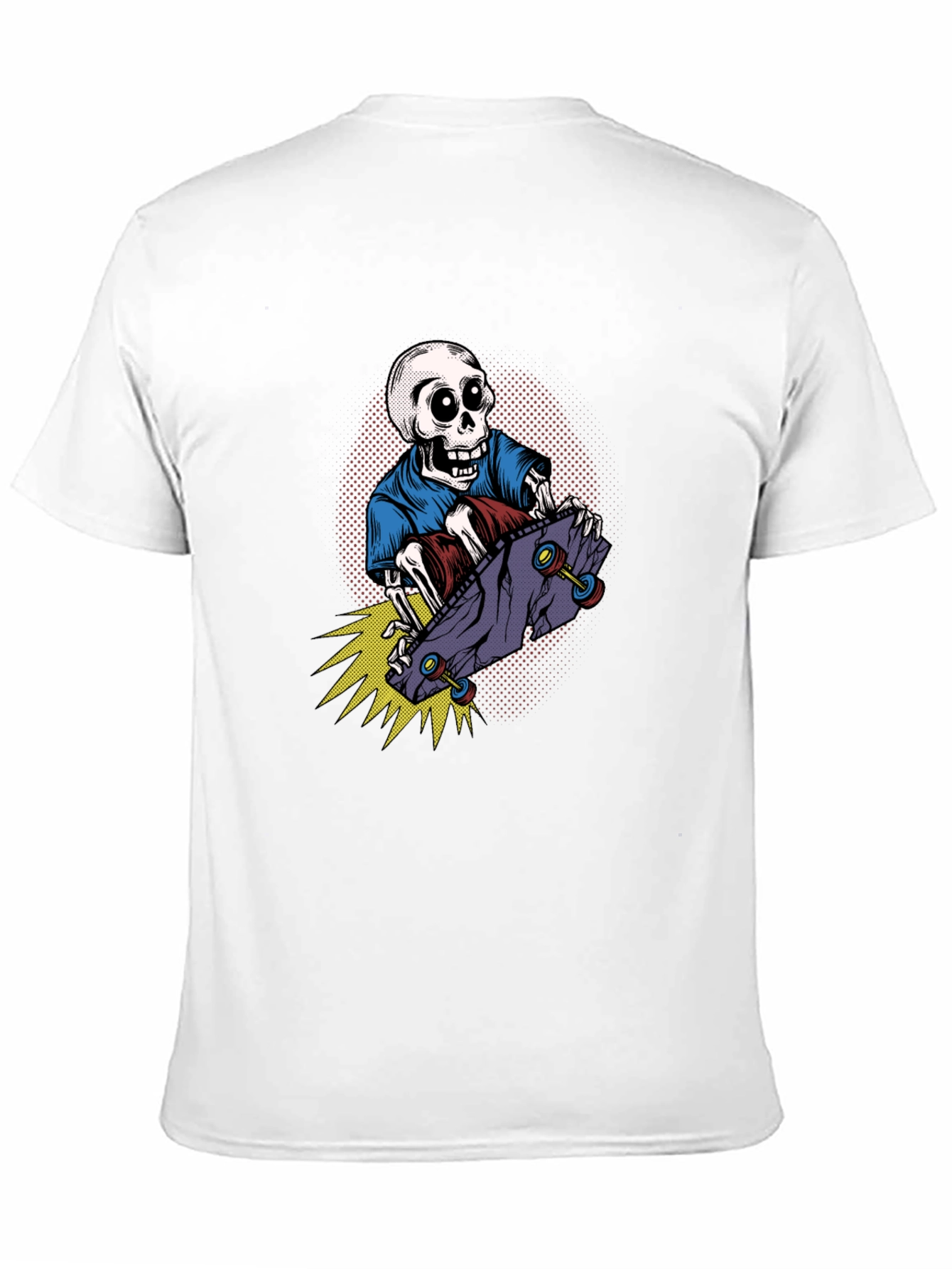 Black Skateboarding Skeleton Graphic T-Shirt view 11