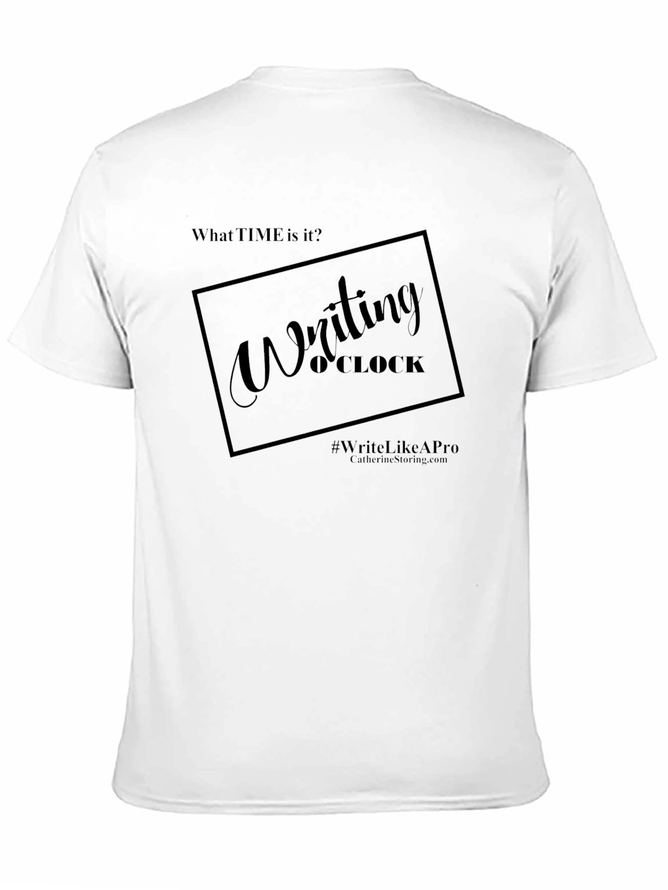 Black Writing O'Clock T-Shirt - Writer's Tee view 11