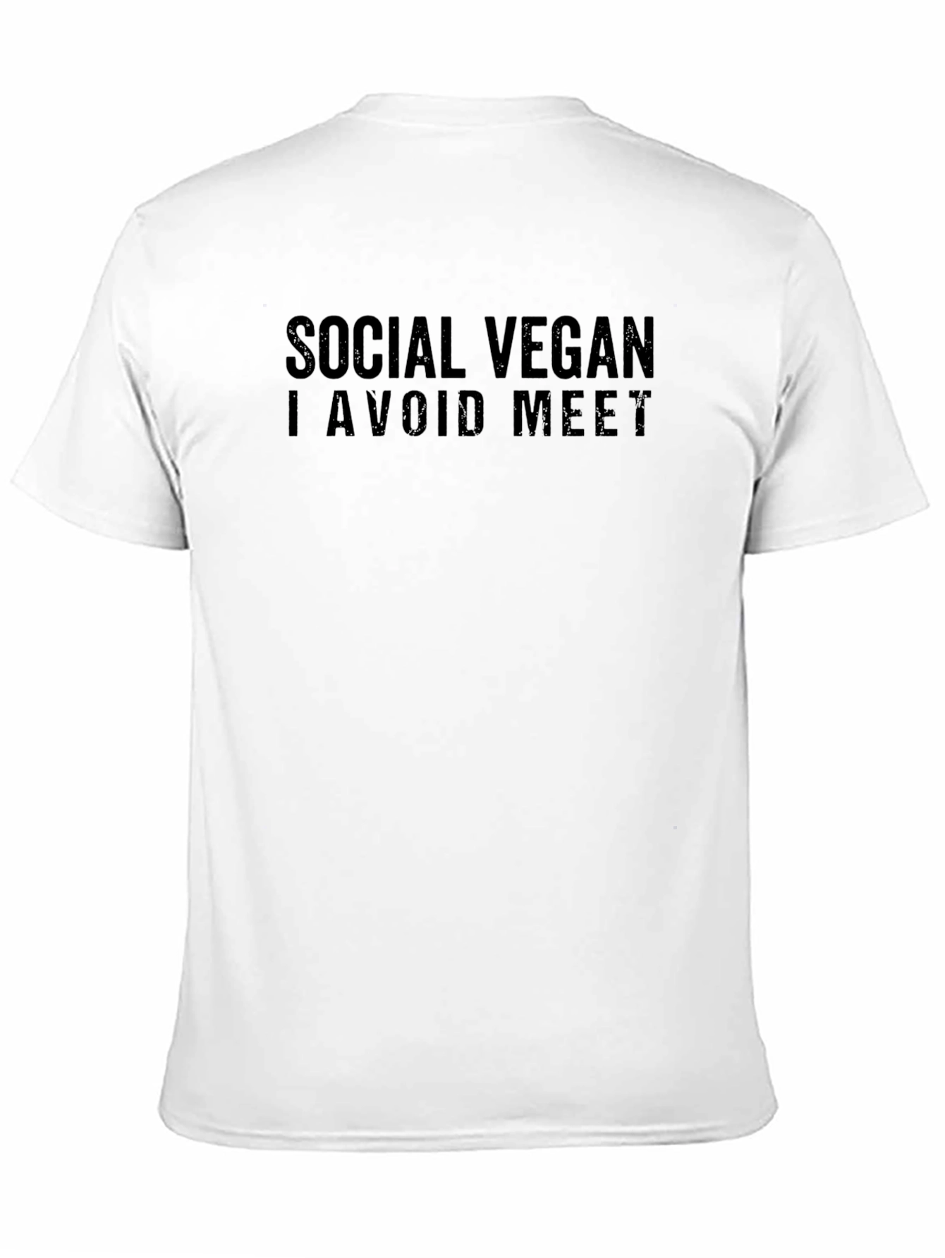 Black Social Vegan Graphic T-Shirt - Avoid Meet view 11