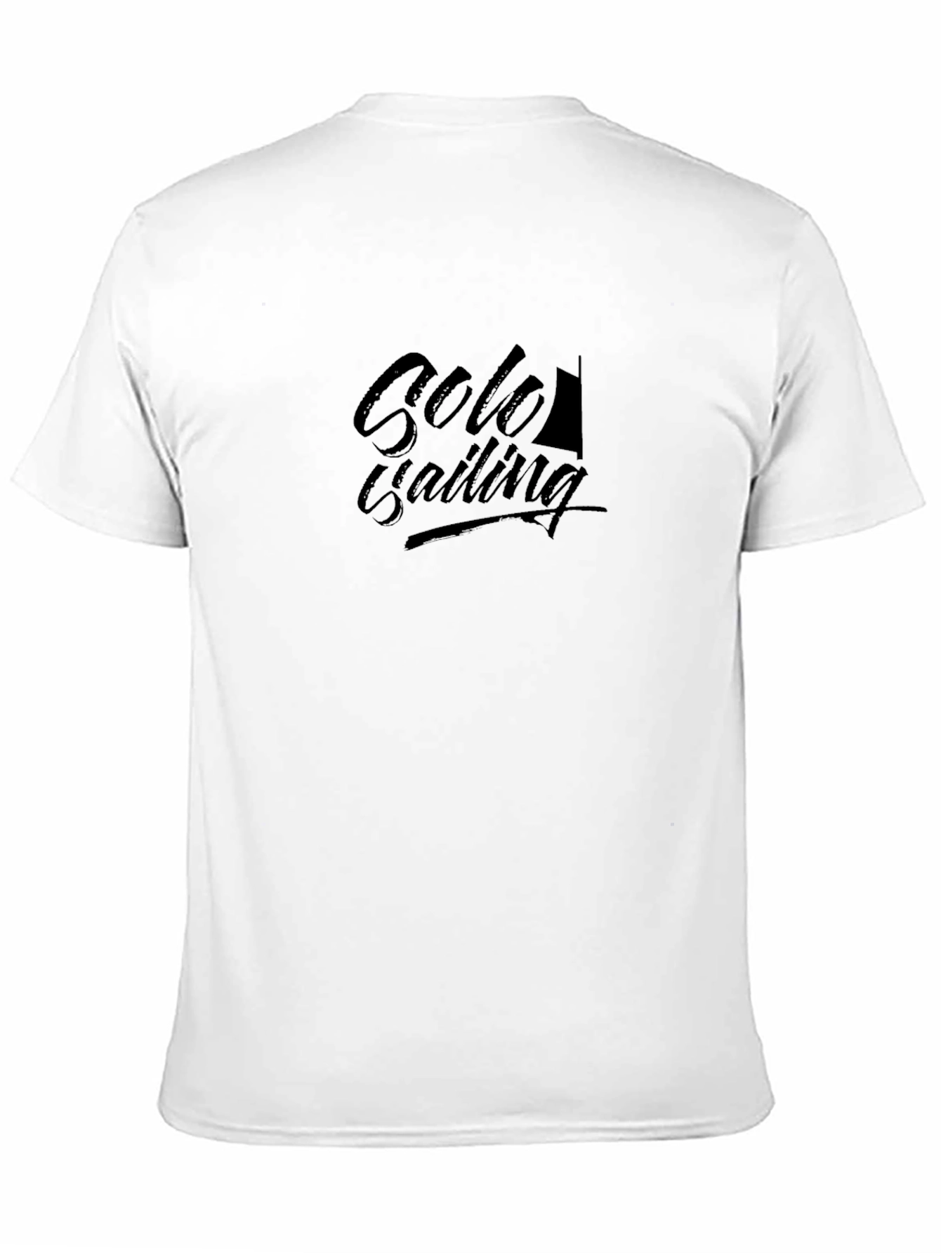 Black Solo Sailing Graphic T-Shirt | Black Crew Neck Tee view 11