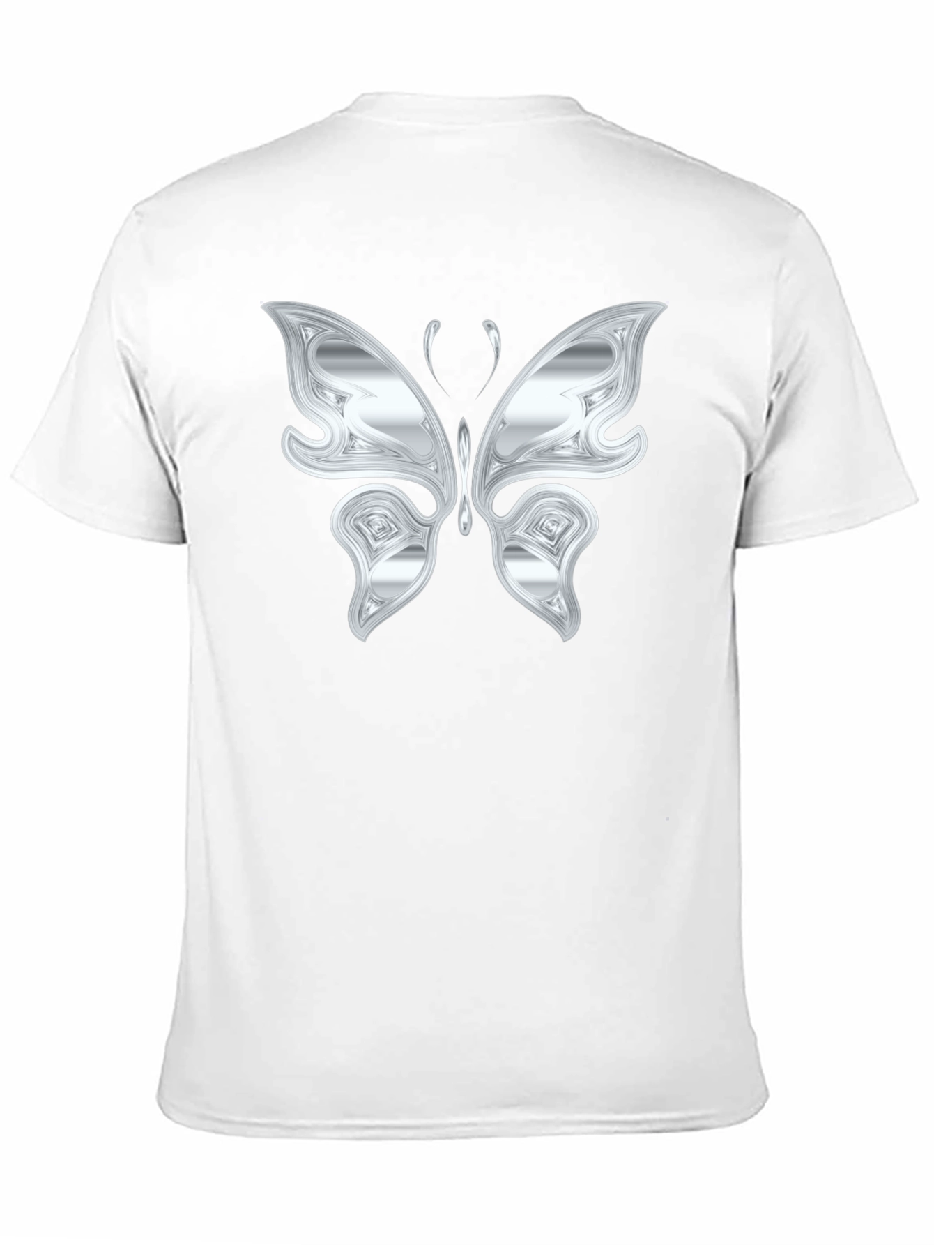 Black Silver Butterfly Graphic Black T-Shirt view 11