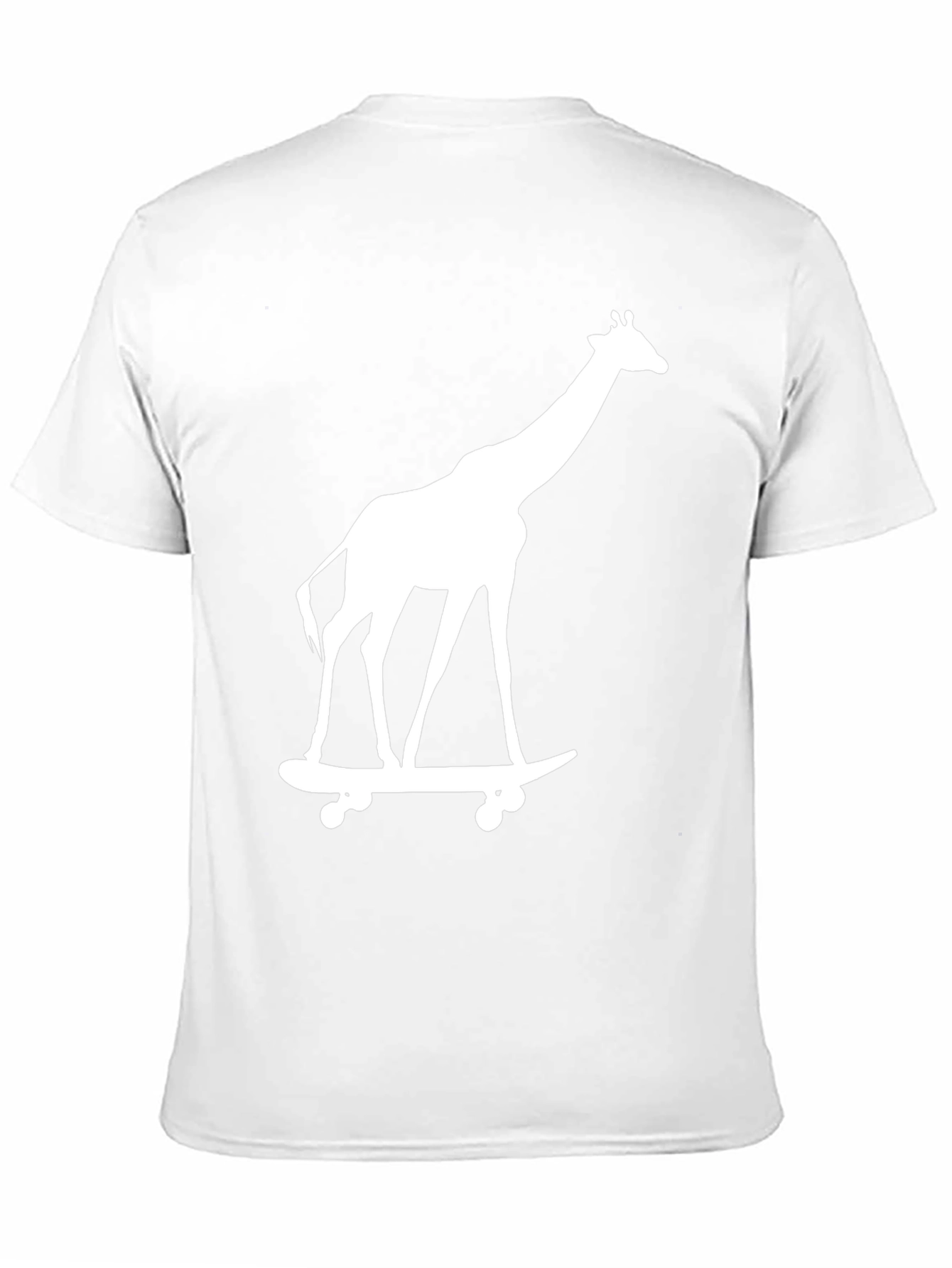Black Giraffe on Skateboard Graphic Tee - Black Cotton T-Shirt view 11