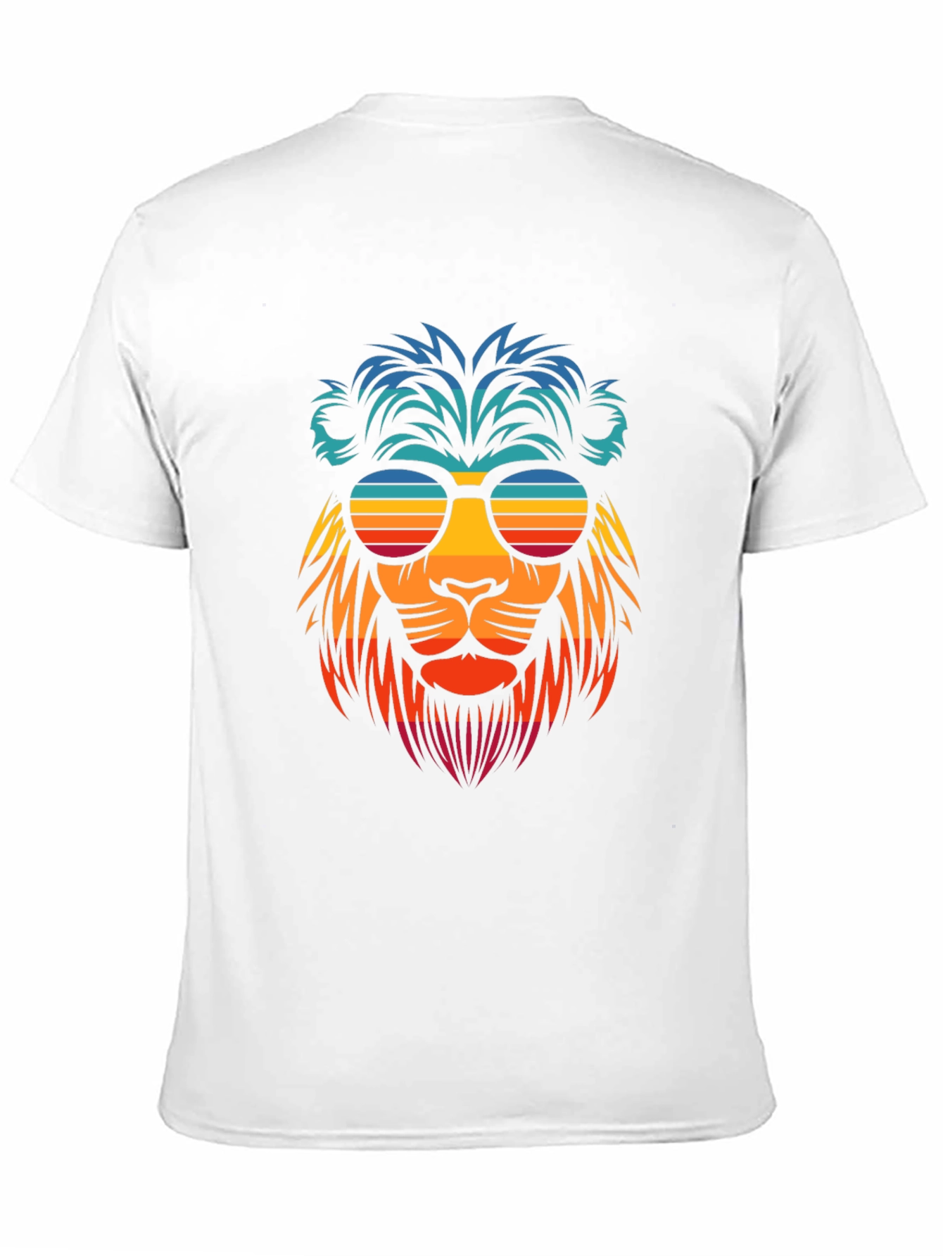 Cool Lion Graphic Tee - Retro Sunset Sunglasses - 11