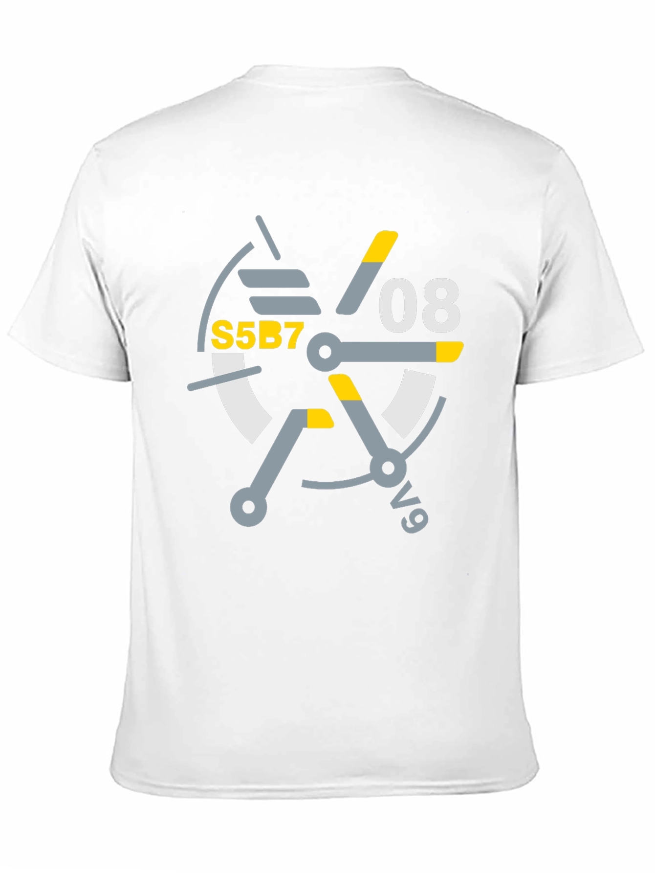 Black Abstract Graphic Tee - S5B7 08 v9 Design T-Shirt view 11