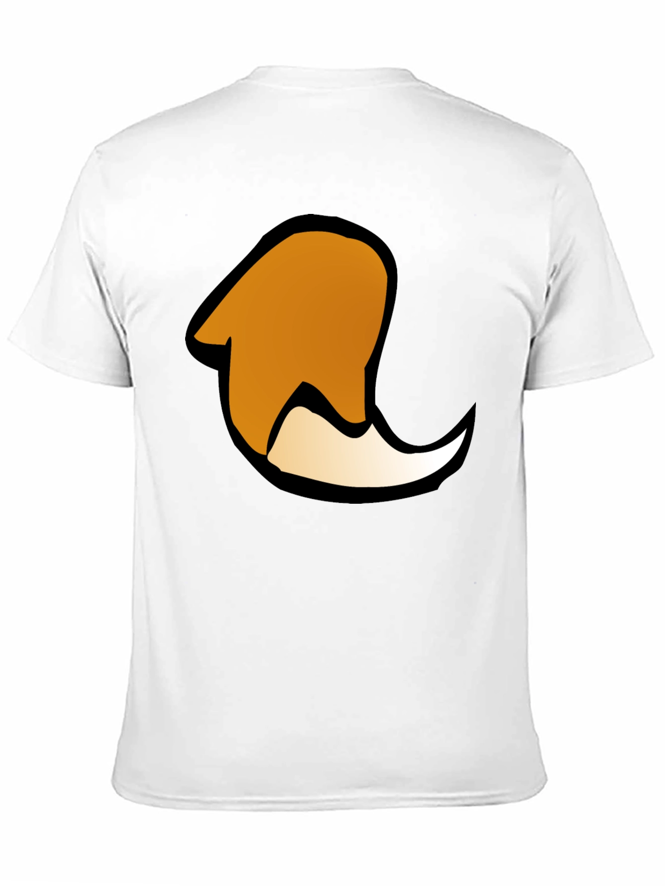 Black Cartoon Fox Tail Graphic Print Black T-Shirt view 11