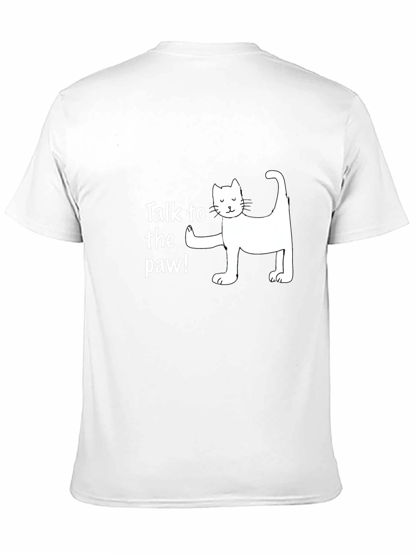 Black Talk to the Paw Funny Cat T-Shirt view 11