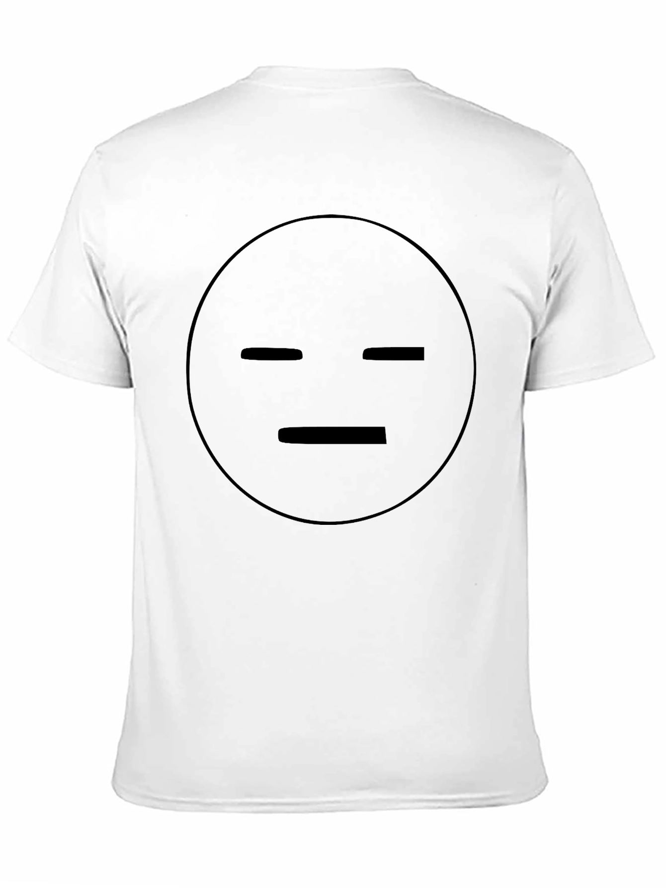 Black Expressionless Face Black Tee - Minimalist Style view 11