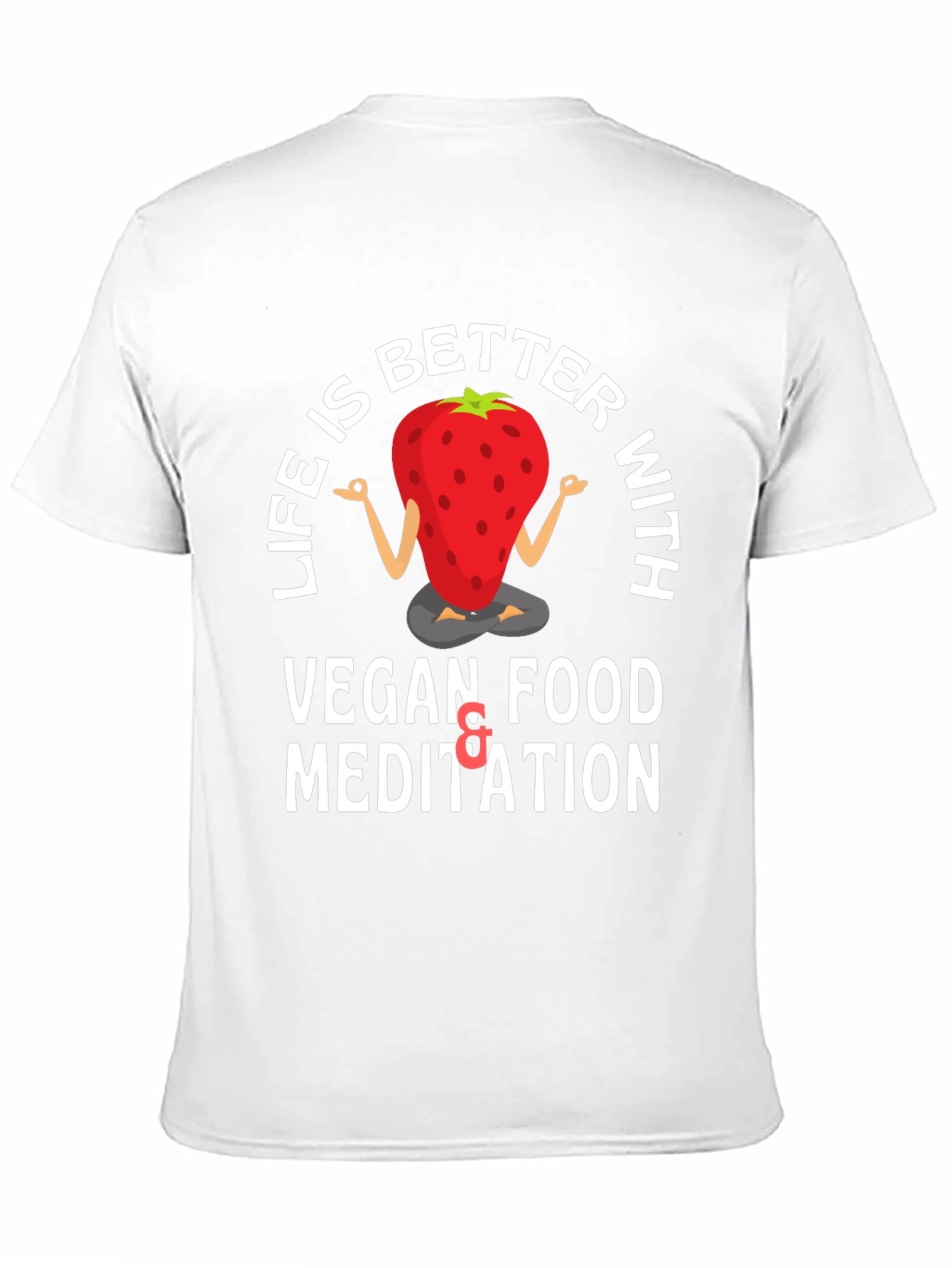 Black Vegan Meditation T-Shirt - Life is Better With... view 11