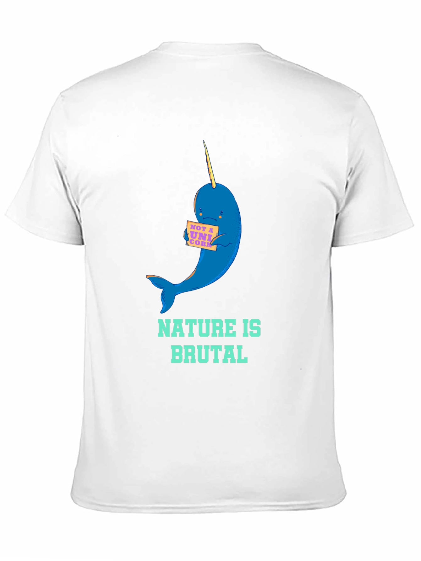 Black Nature is Brutal Narwhal Graphic Tee view 11