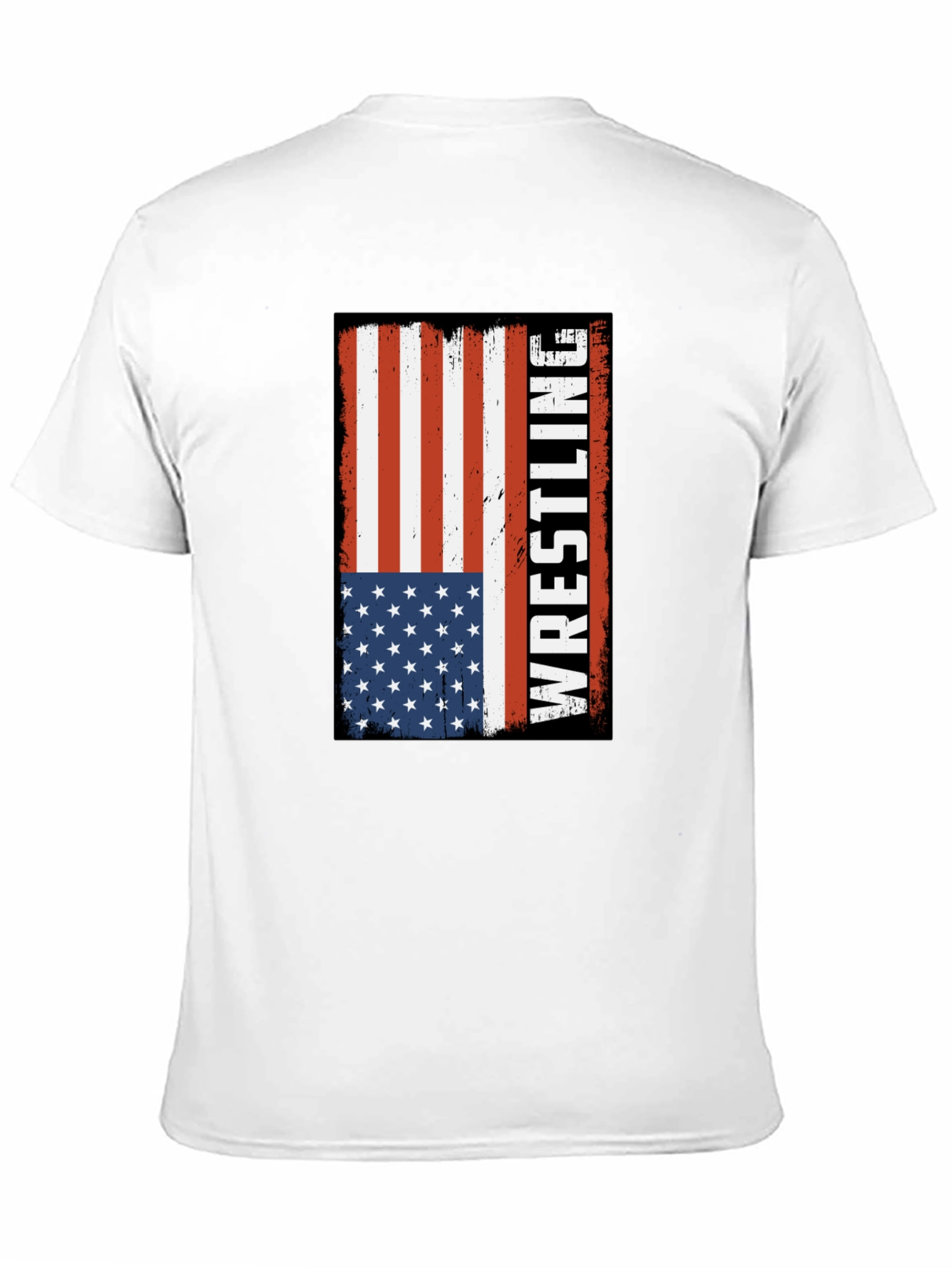 Wrestling American Flag Graphic T-Shirt - 11