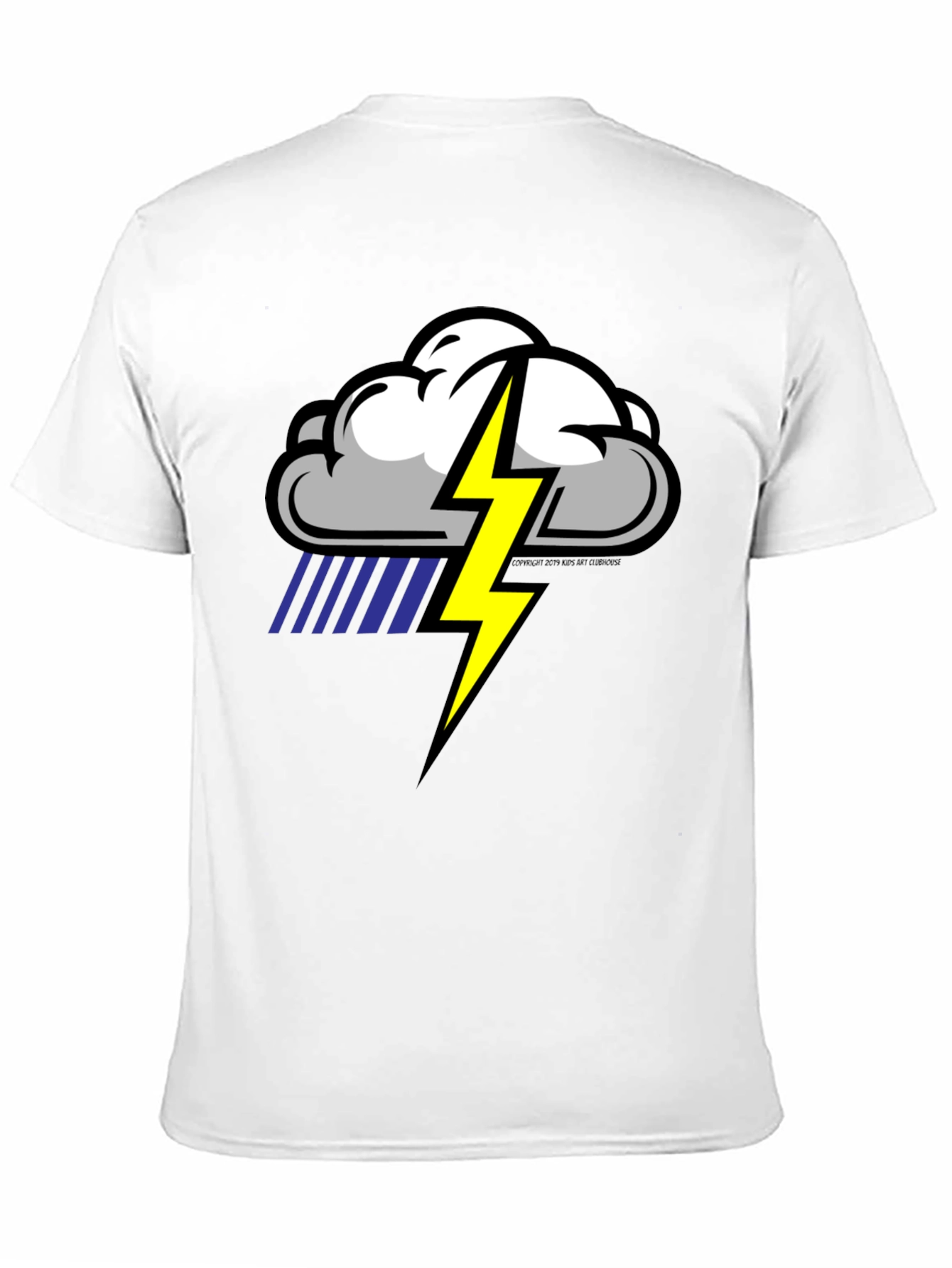 Black Storm Cloud Lightning Graphic Black T-Shirt view 11