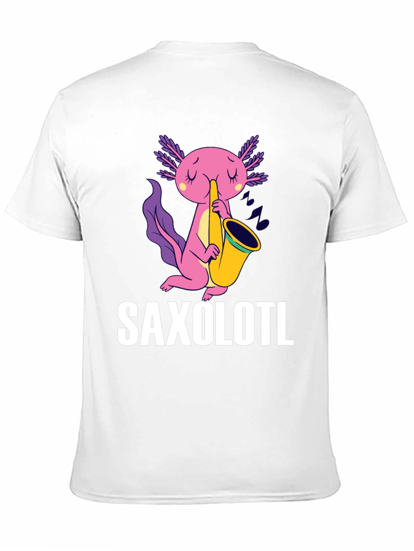 Black Saxolotl T-Shirt - Funny Axolotl Saxophone Tee view 11